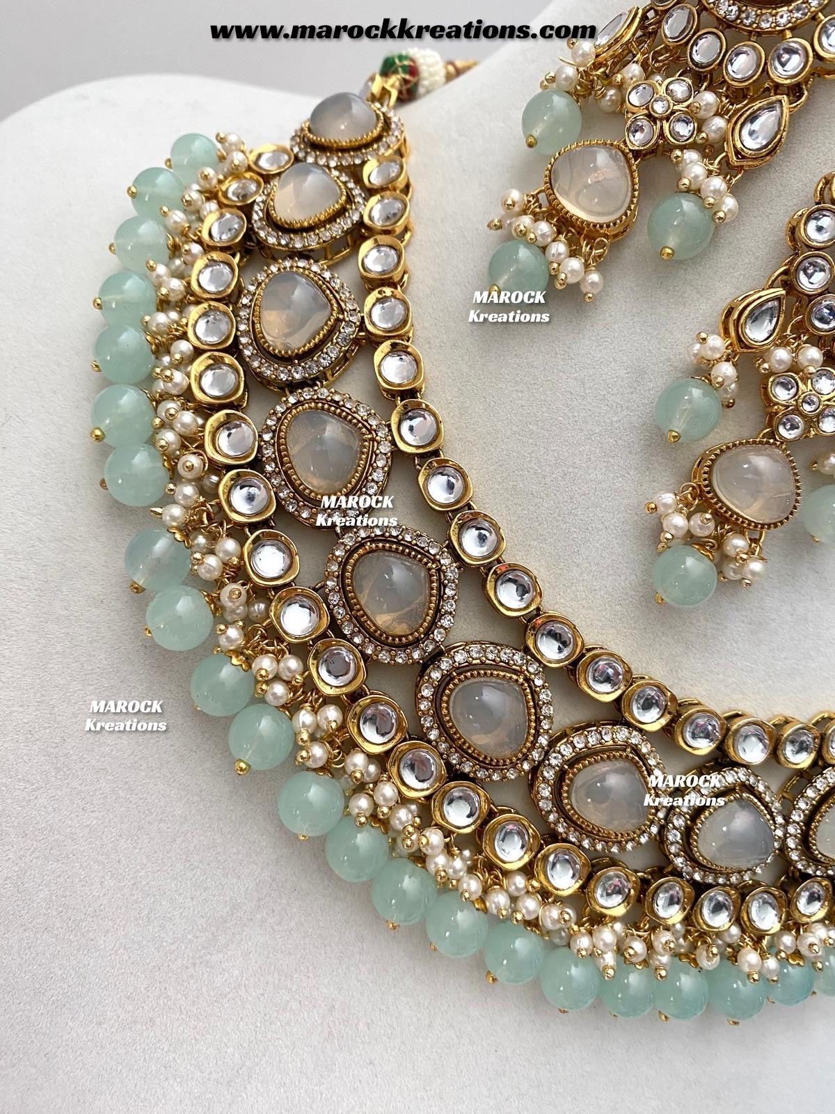 Harsha Premium Quality Kundan and Monalisa stone Statement Necklace set