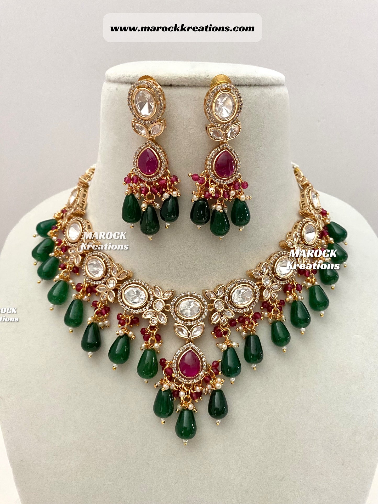 Premium Quality Tyani inspired Kundan gold plated Necklace set