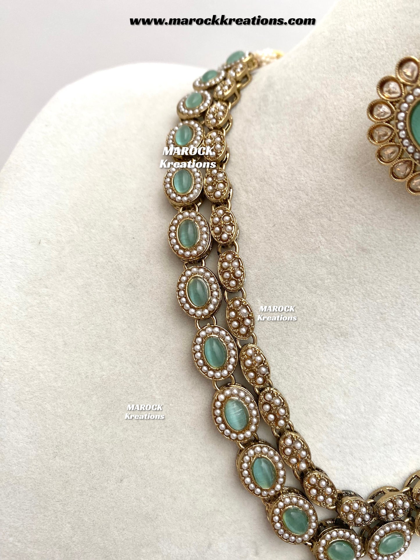 Nadira Kundan Polki double layer Necklace set