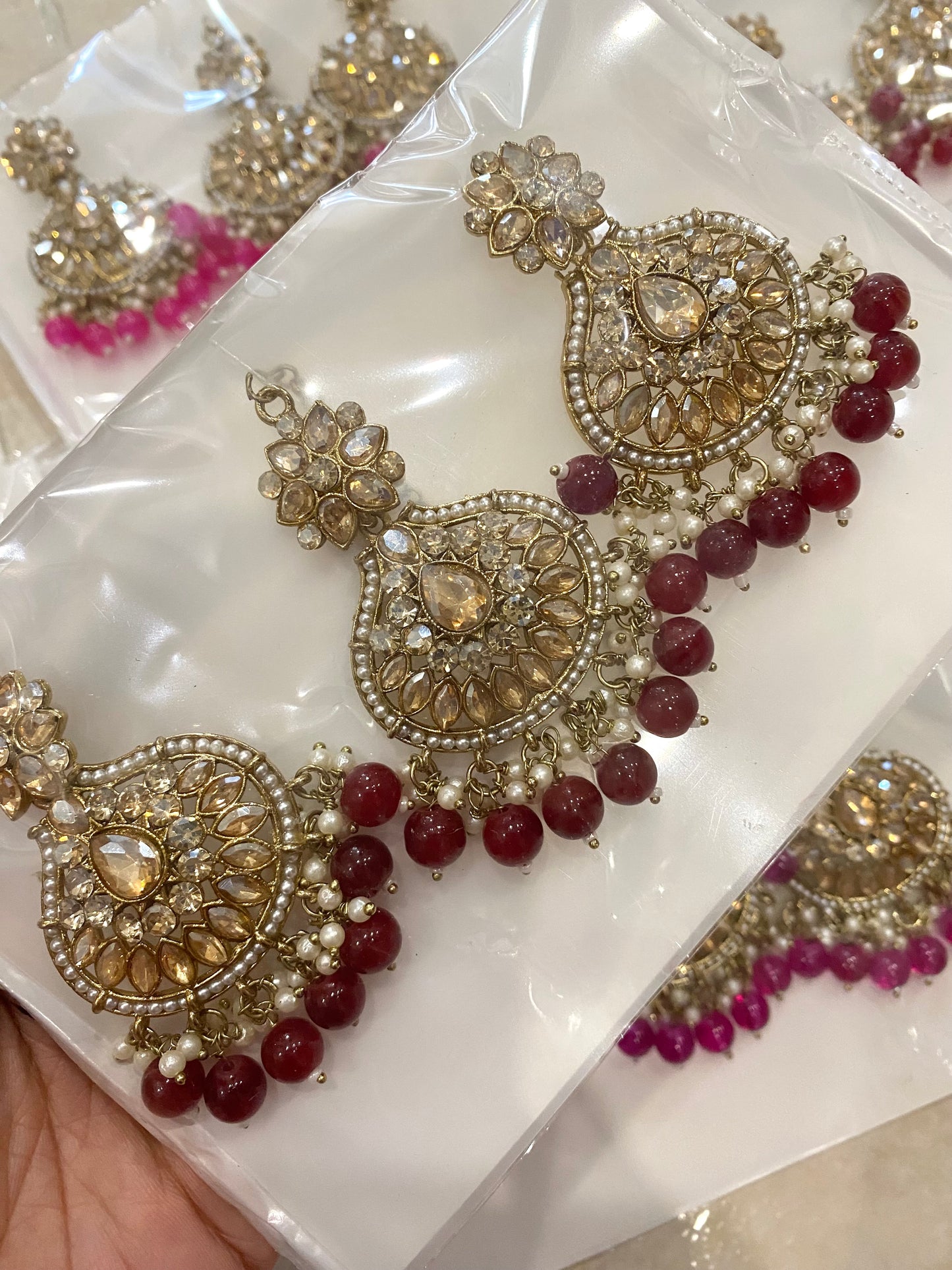Polki Earrings and tikka set