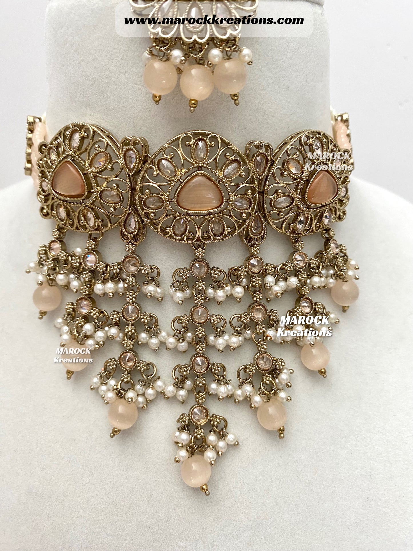 Amaira Antique Gold Polki choker set