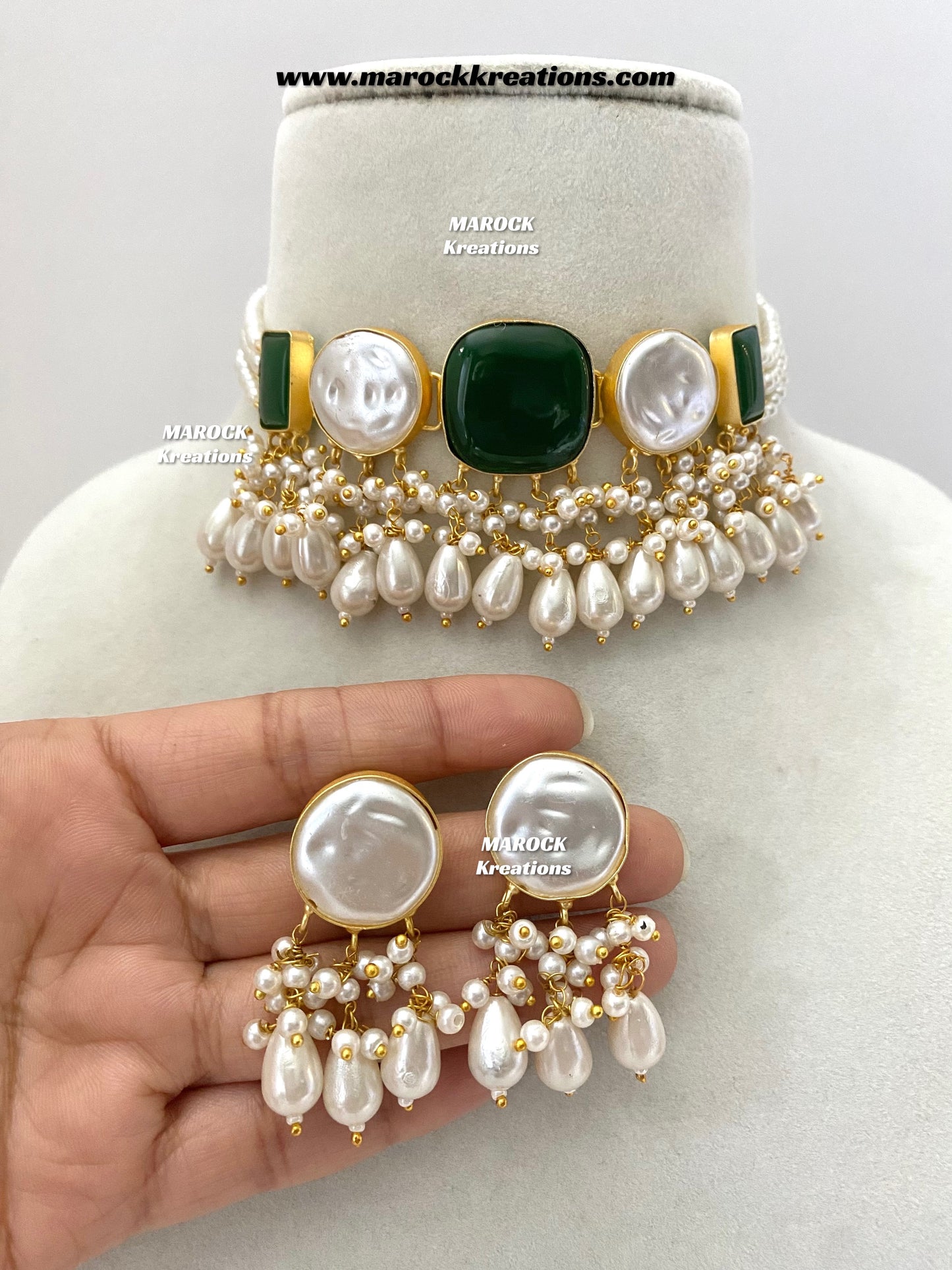 Adviti Mother of pearls Statement choker set
