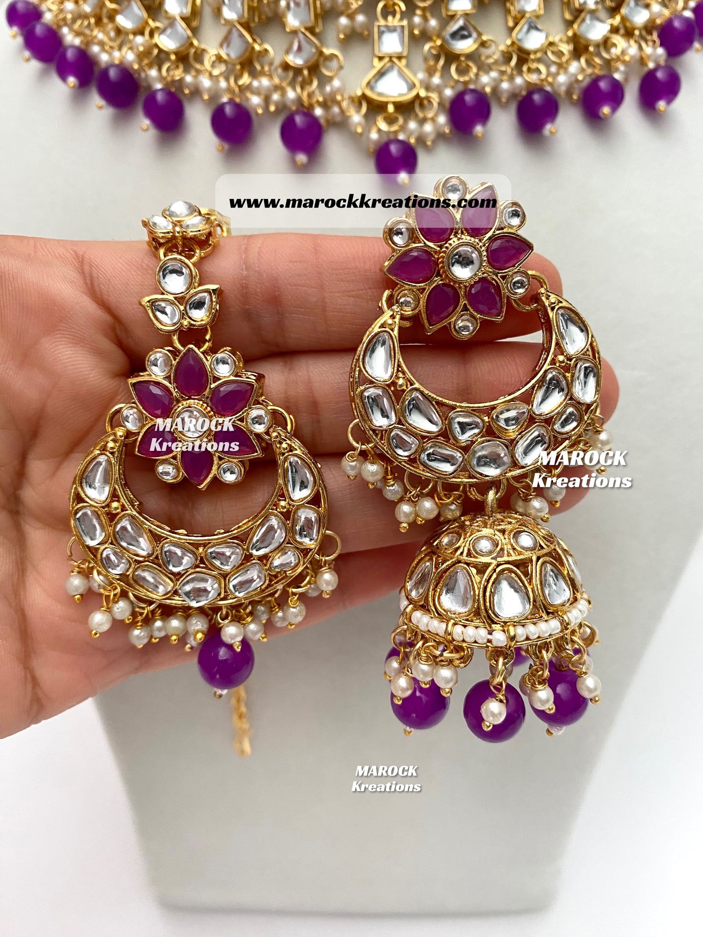 Kundan Choker set comes with Earrings and tikka