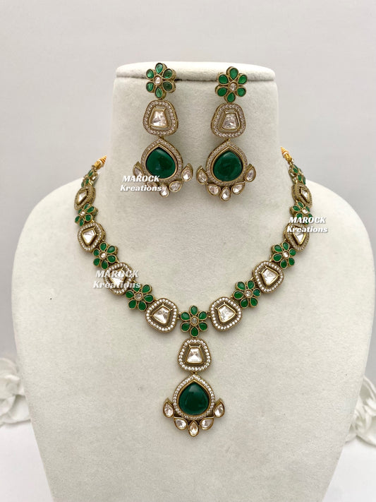 Amara Premium Quality Moissanite Kundan Necklace set