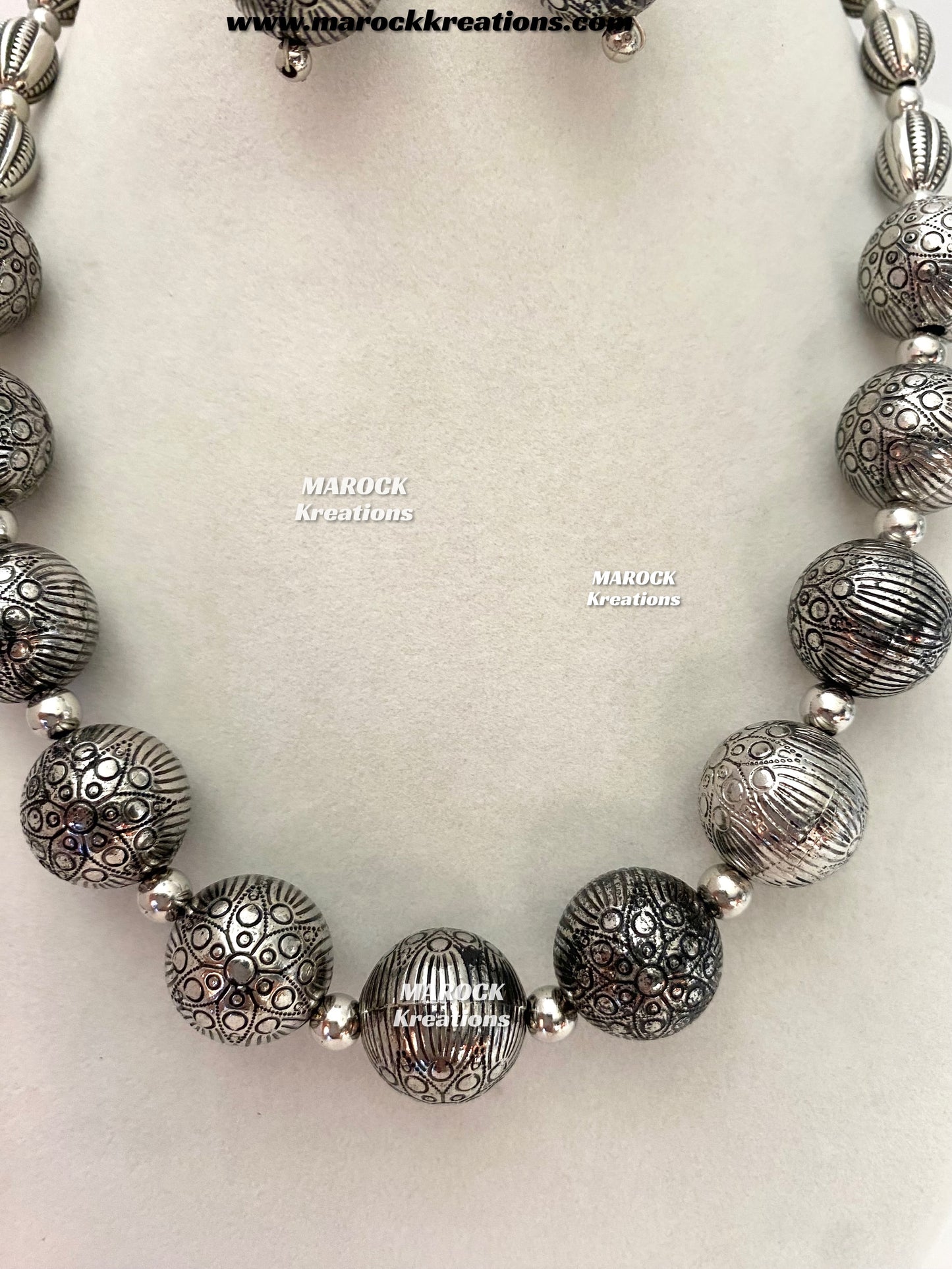 Oxidized Necklace/Matar Mala set
