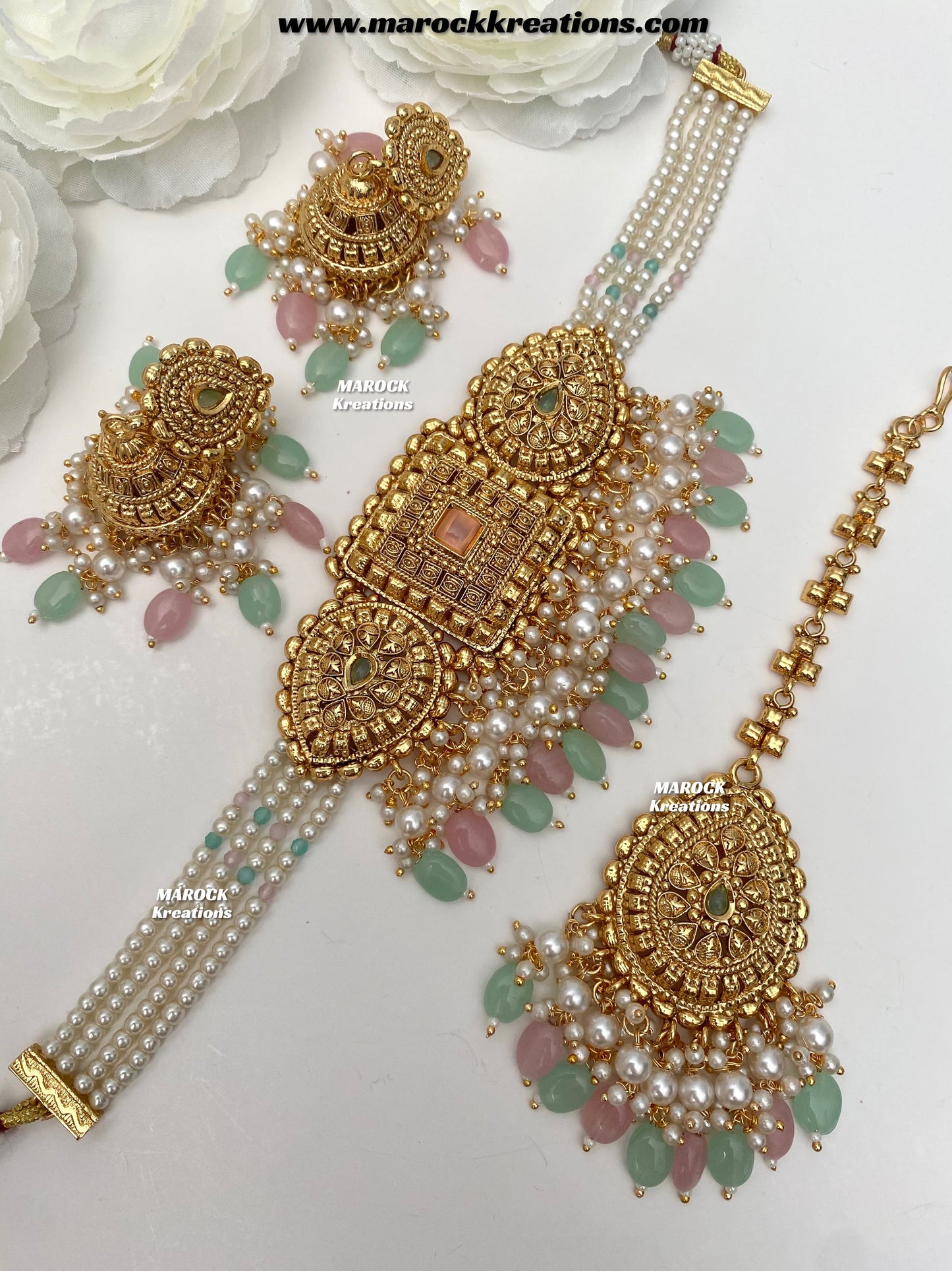 Asna Premium Quality Gold Plated statement choker set