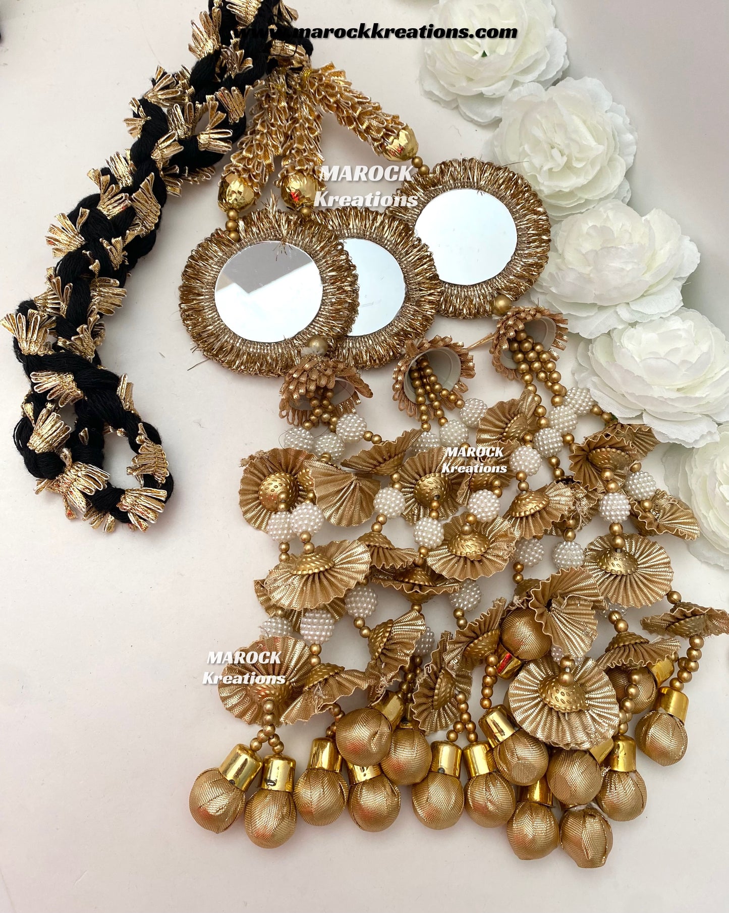 Traditional gotta patti heavy look Parandi with lace /Hair dori/Jago braid accessories