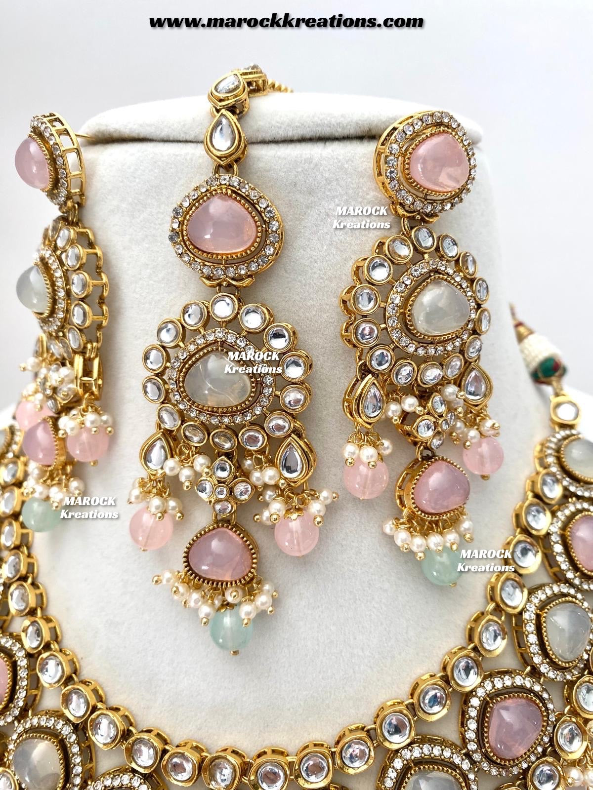 Harsha Premium Quality Kundan and Monalisa stone Statement Necklace set