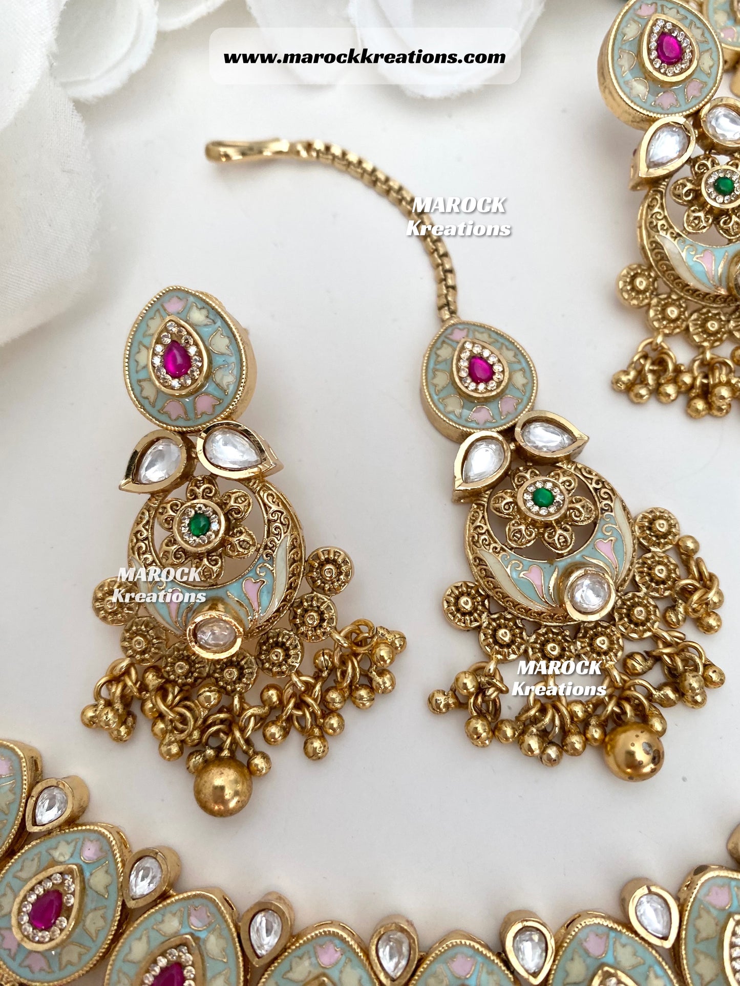 Tyani Inspired Premium Quality gold plated Kundan exclusive Necklace set