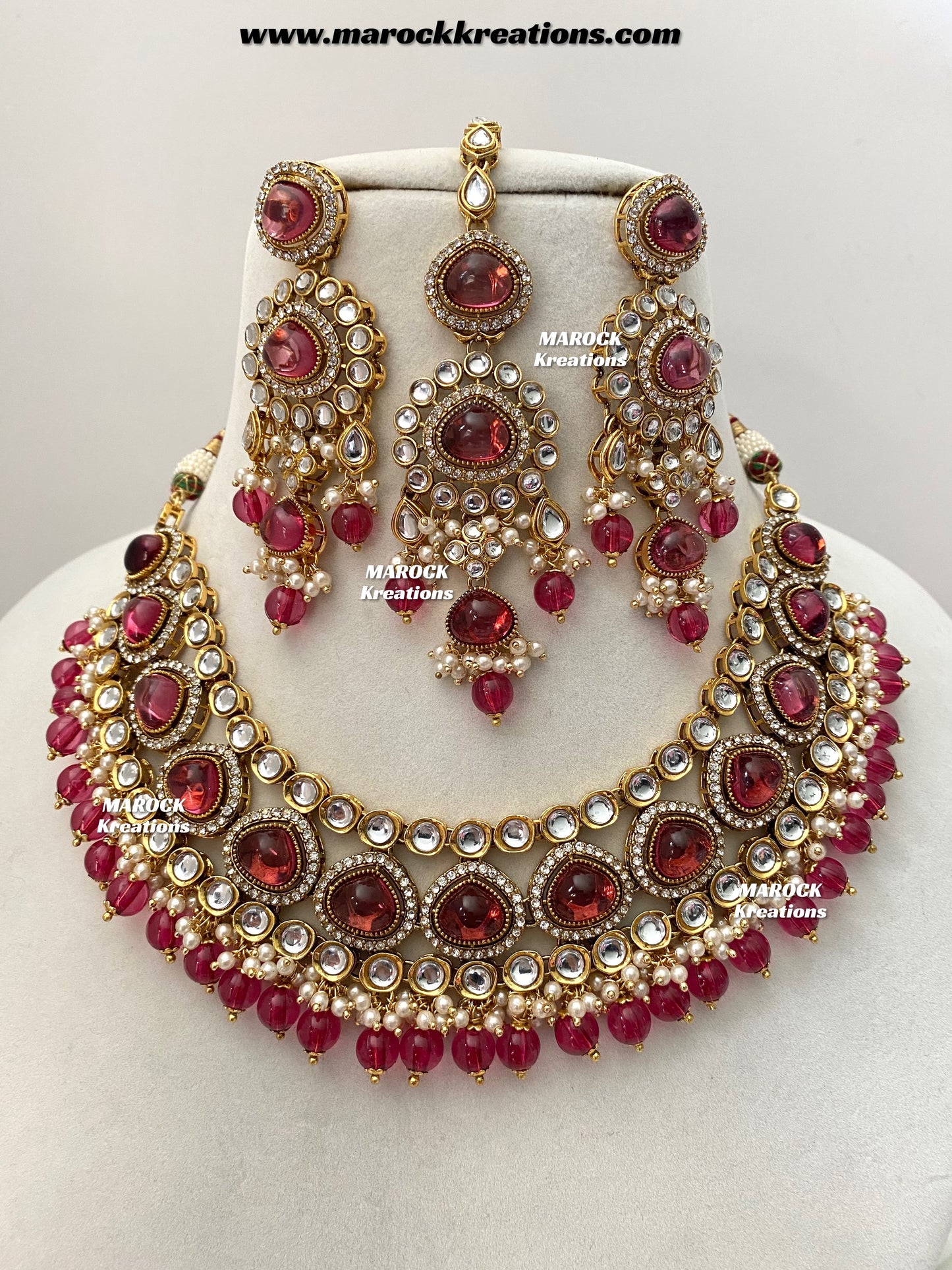 Harsha Premium Quality Kundan and Monalisa stone Statement Necklace set