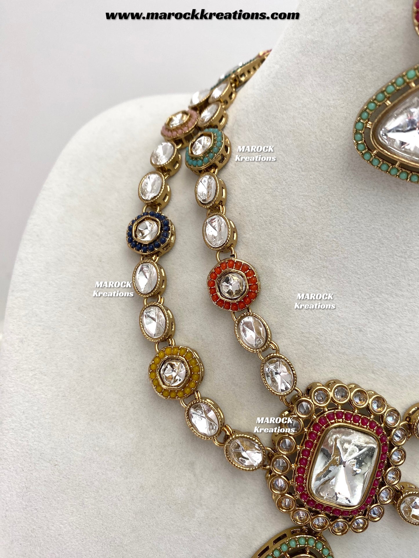 Saba Premium Quality Kundan statement necklace set