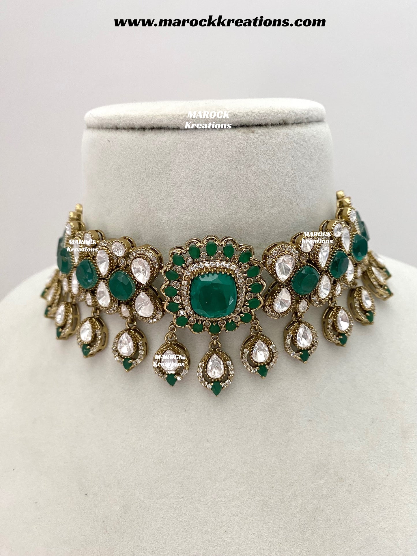 Vinny Premium Quality Moissanite Kundan Statement choker set