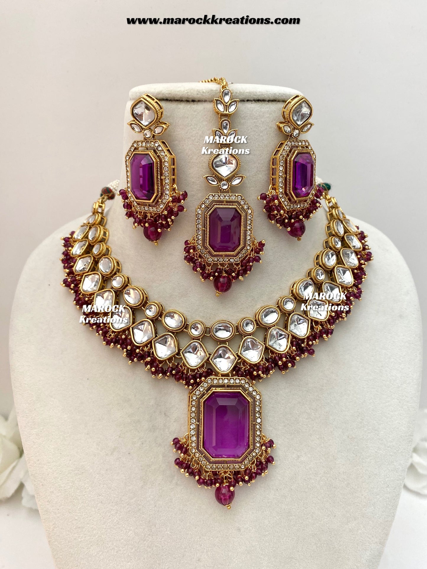 Shabnam Premium Quality Kundan Statement Necklace set