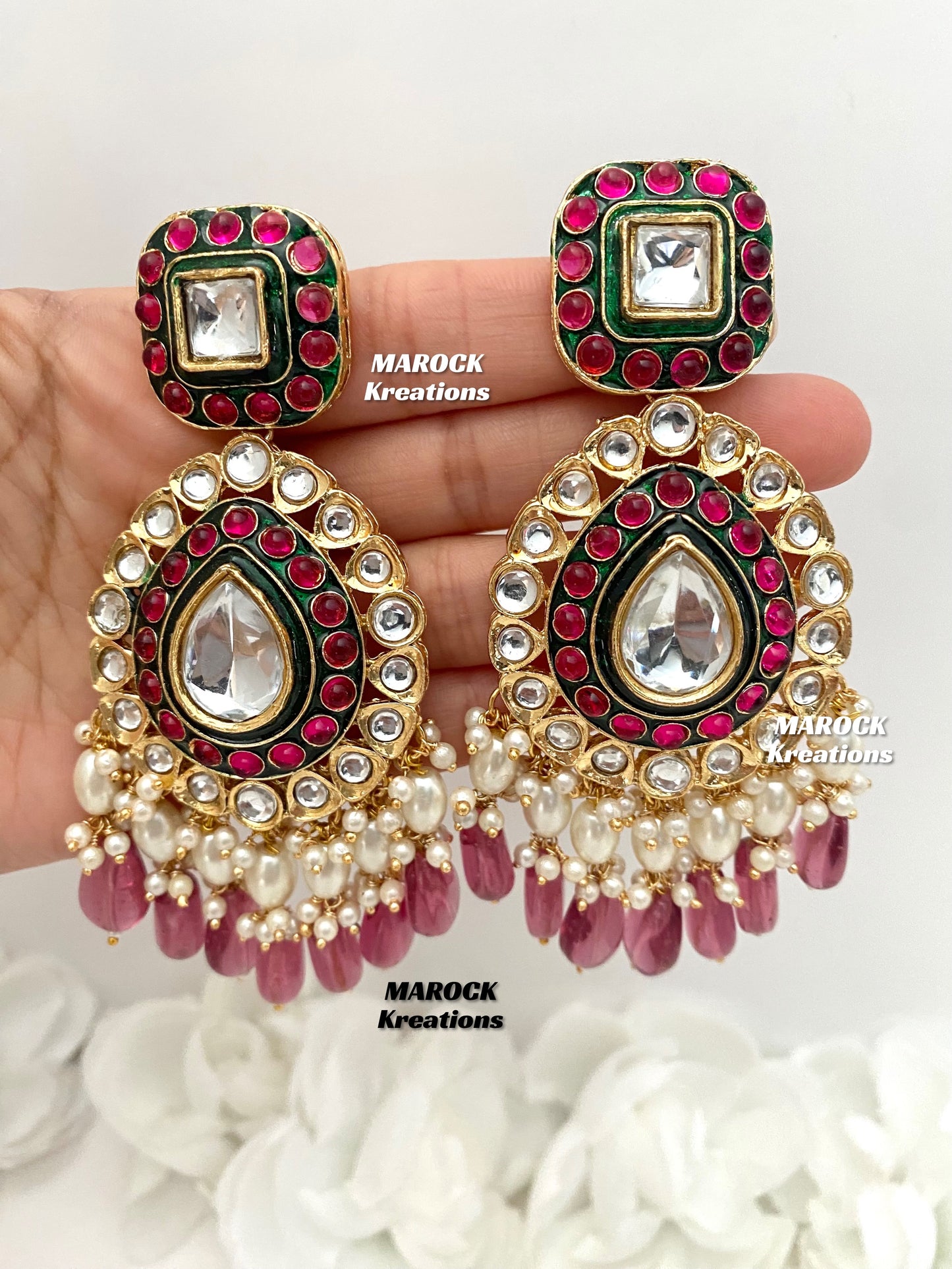Eliza Premium Quality uncut Kundan Earrings