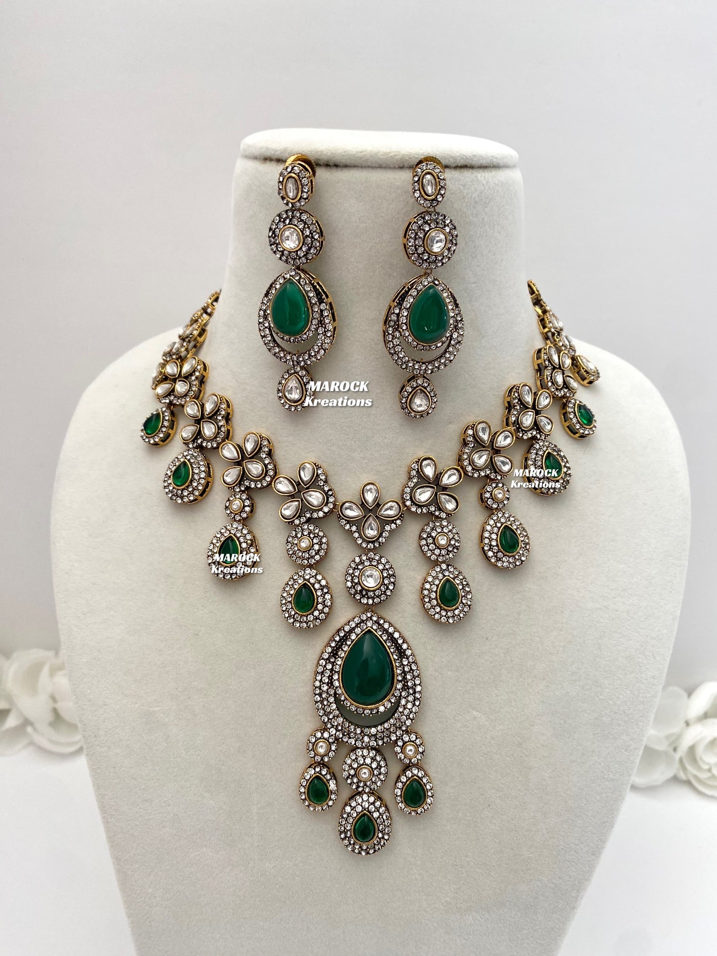 Sanjna Victorian Kundan Statement Necklace set