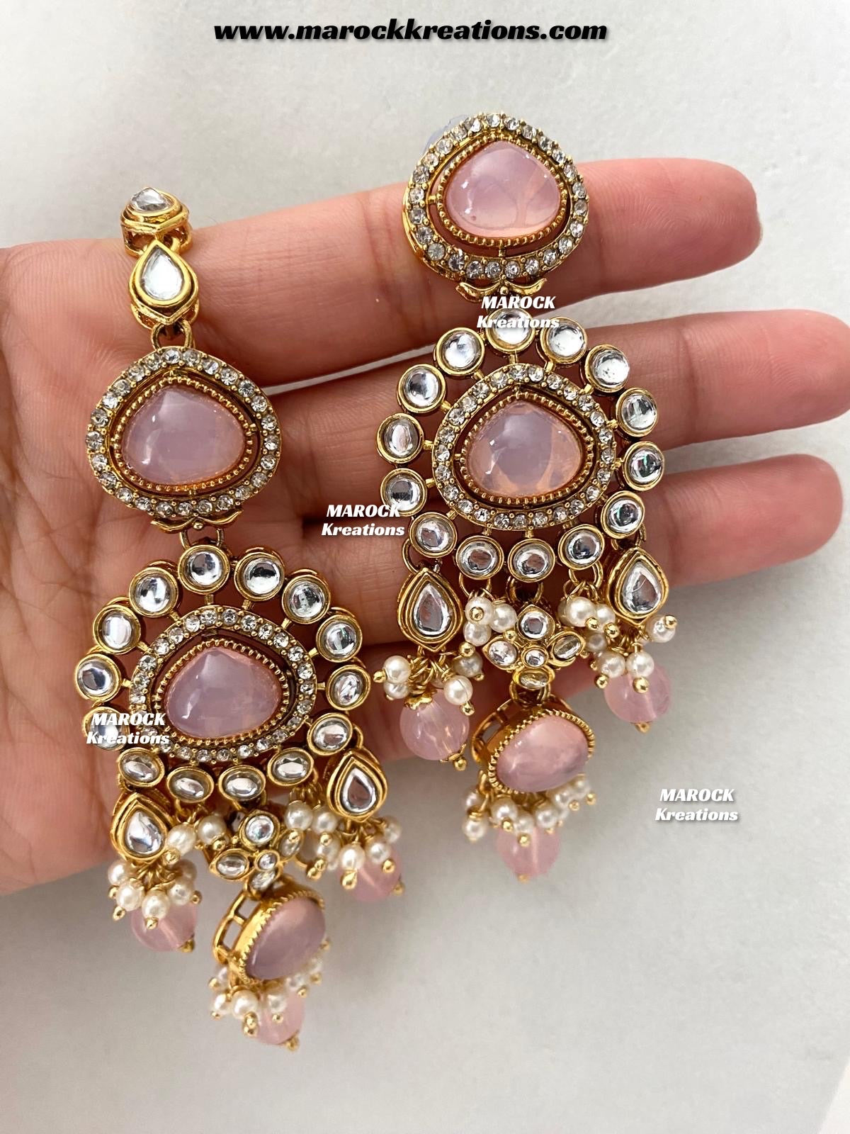 Harsha Premium Quality Kundan and Monalisa stone Statement Necklace set