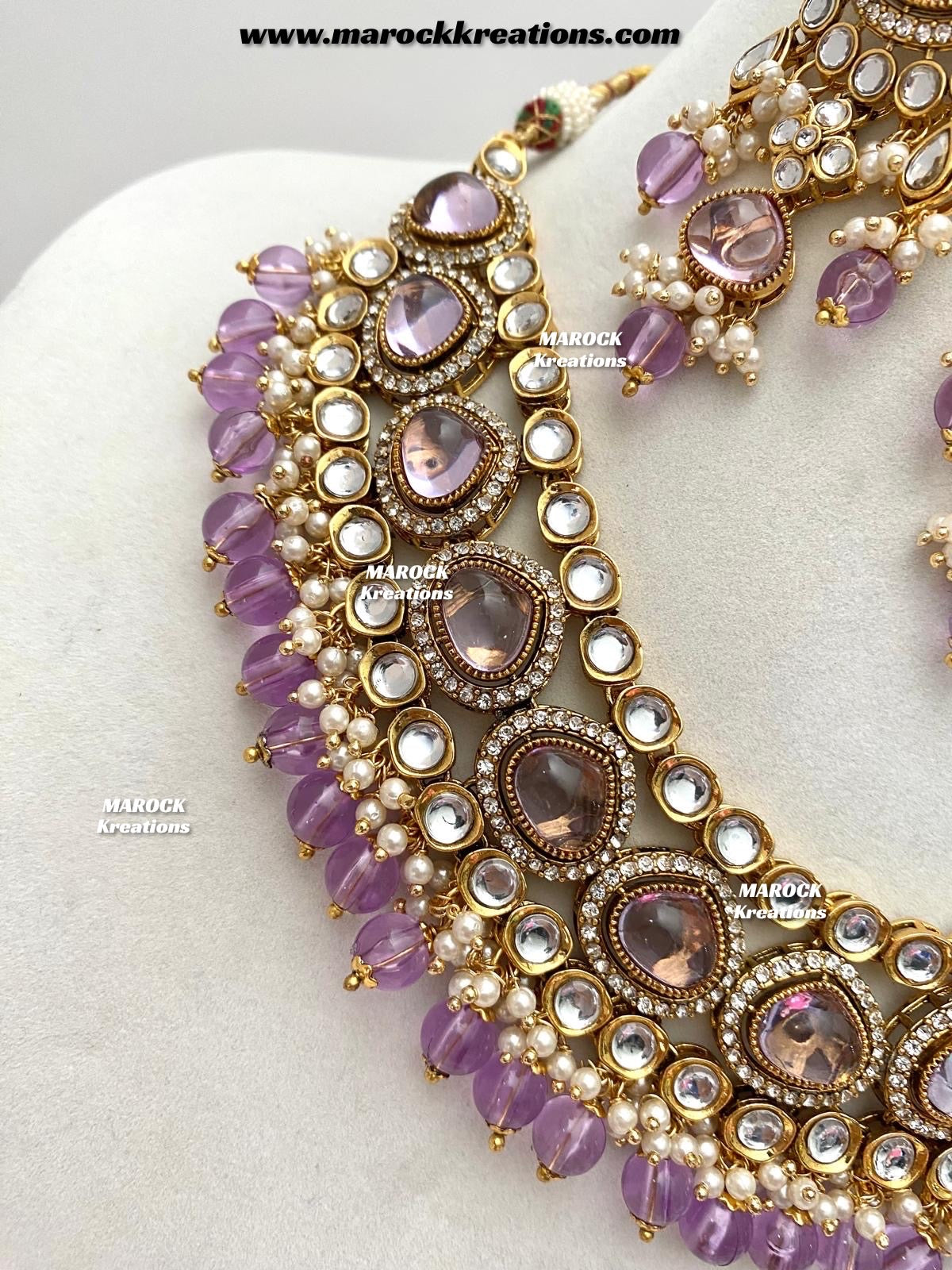 Harsha Premium Quality Kundan and Monalisa stone Statement Necklace set
