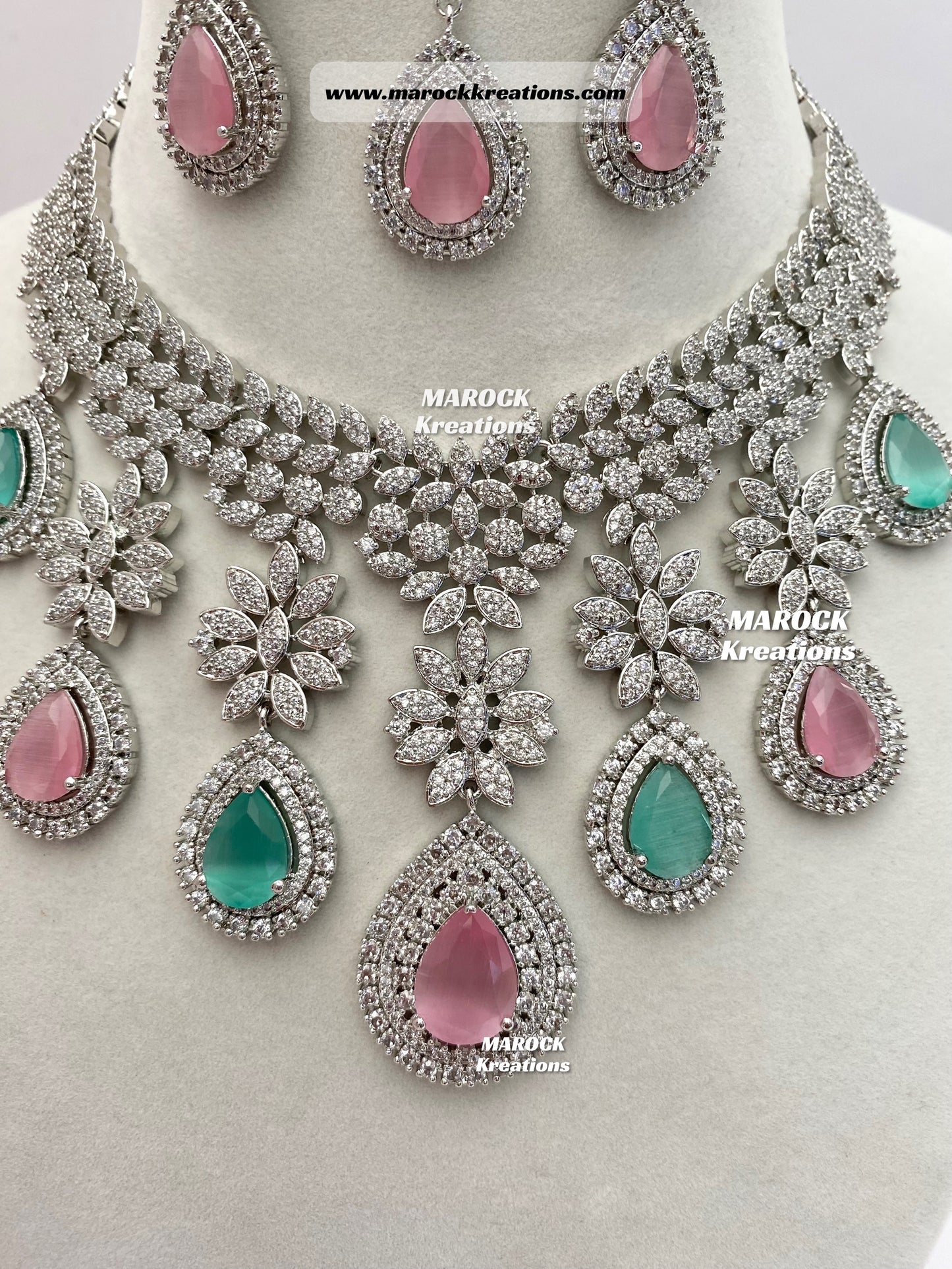 American Diamond Statement Necklace set
