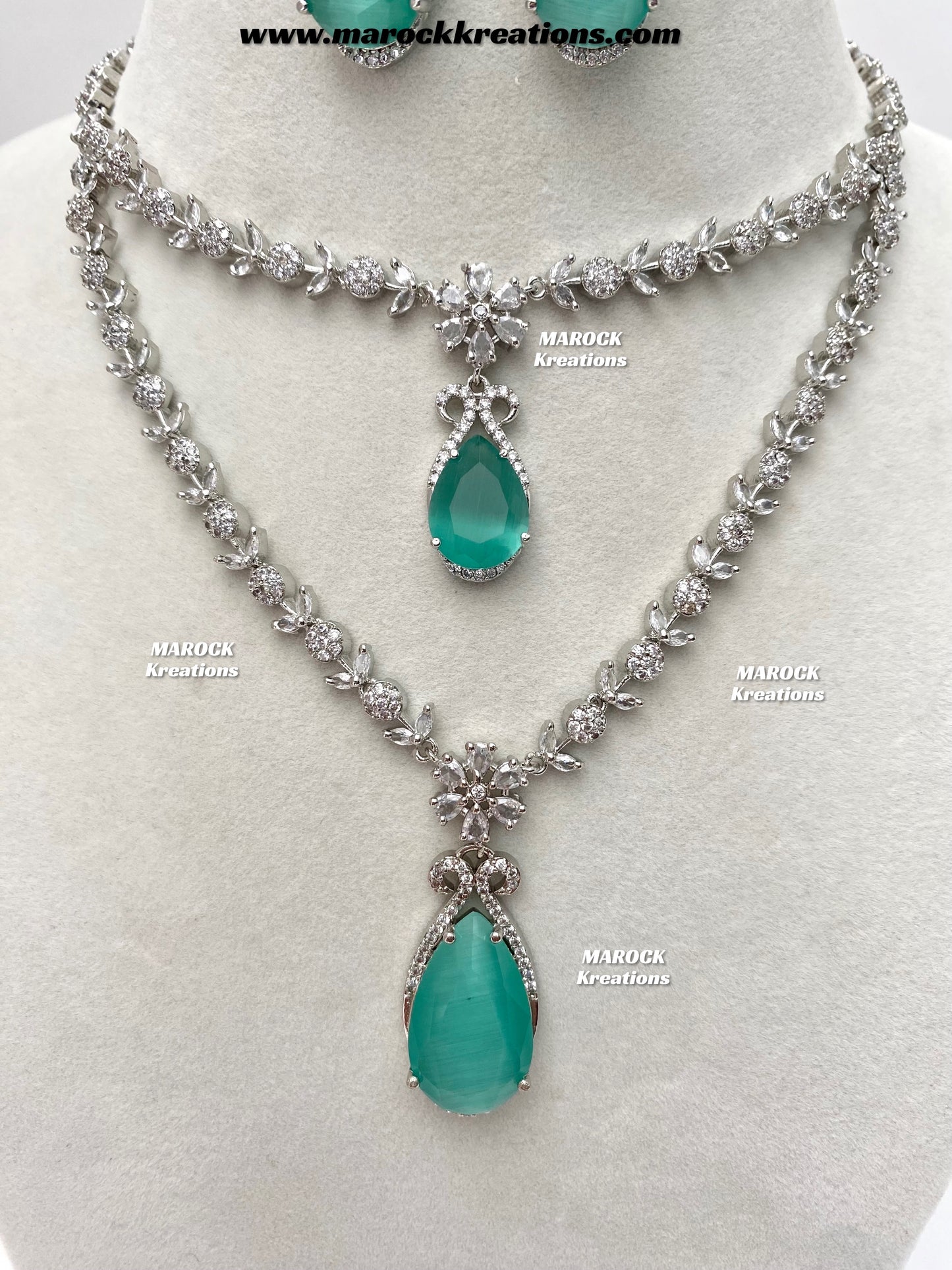 Lauren Silver American Diamond Necklace set