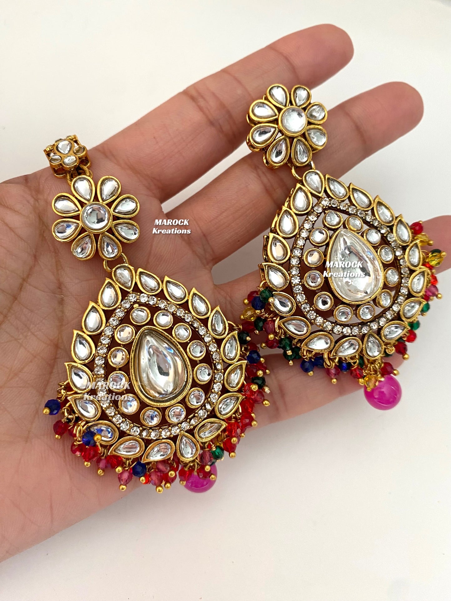 Rahila Premium quality Kundan Statement Choker/Necklace Set