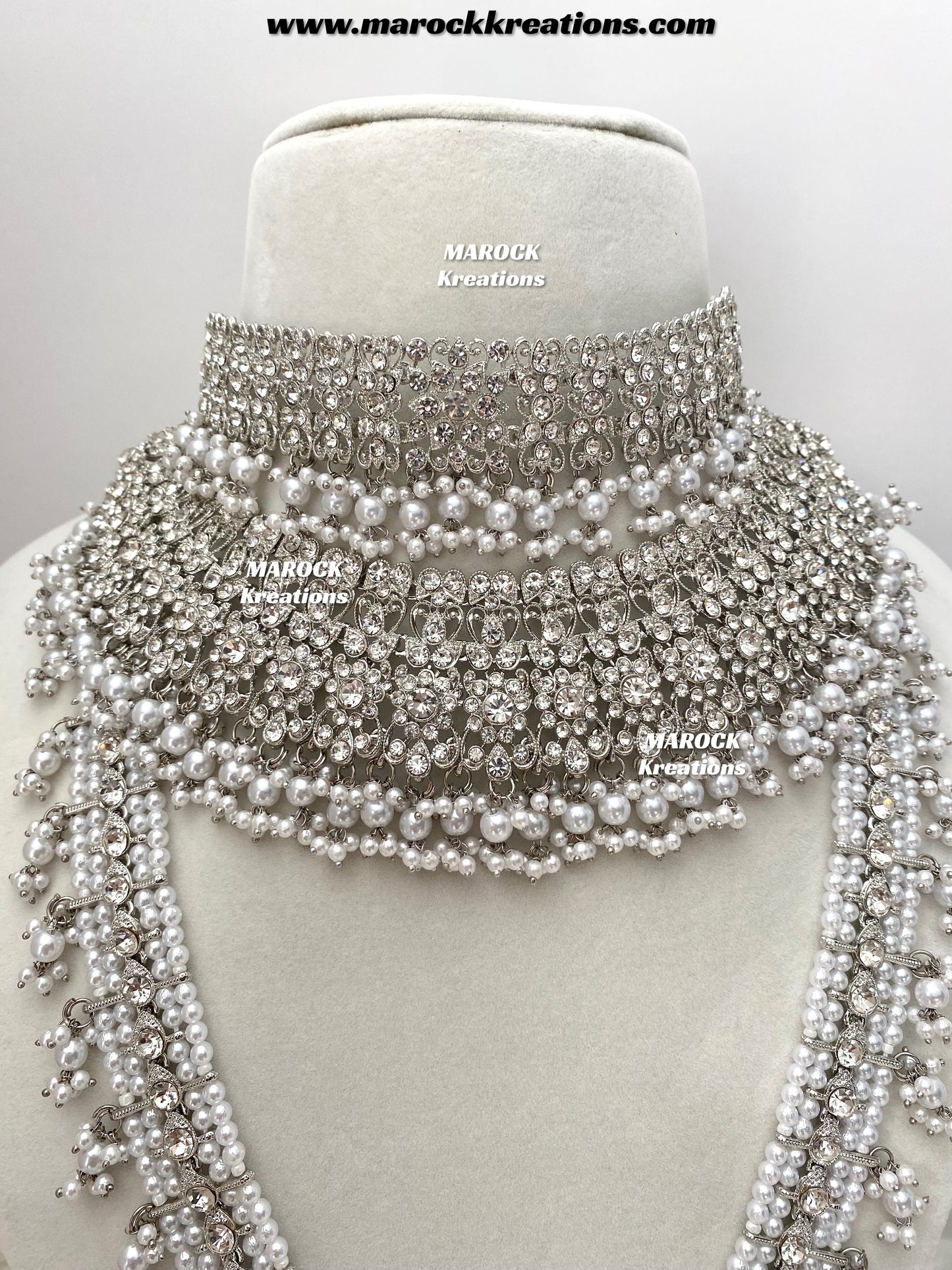 Sarwat Premium Quality Pakistani Silver Bridal set/bridal jewelry