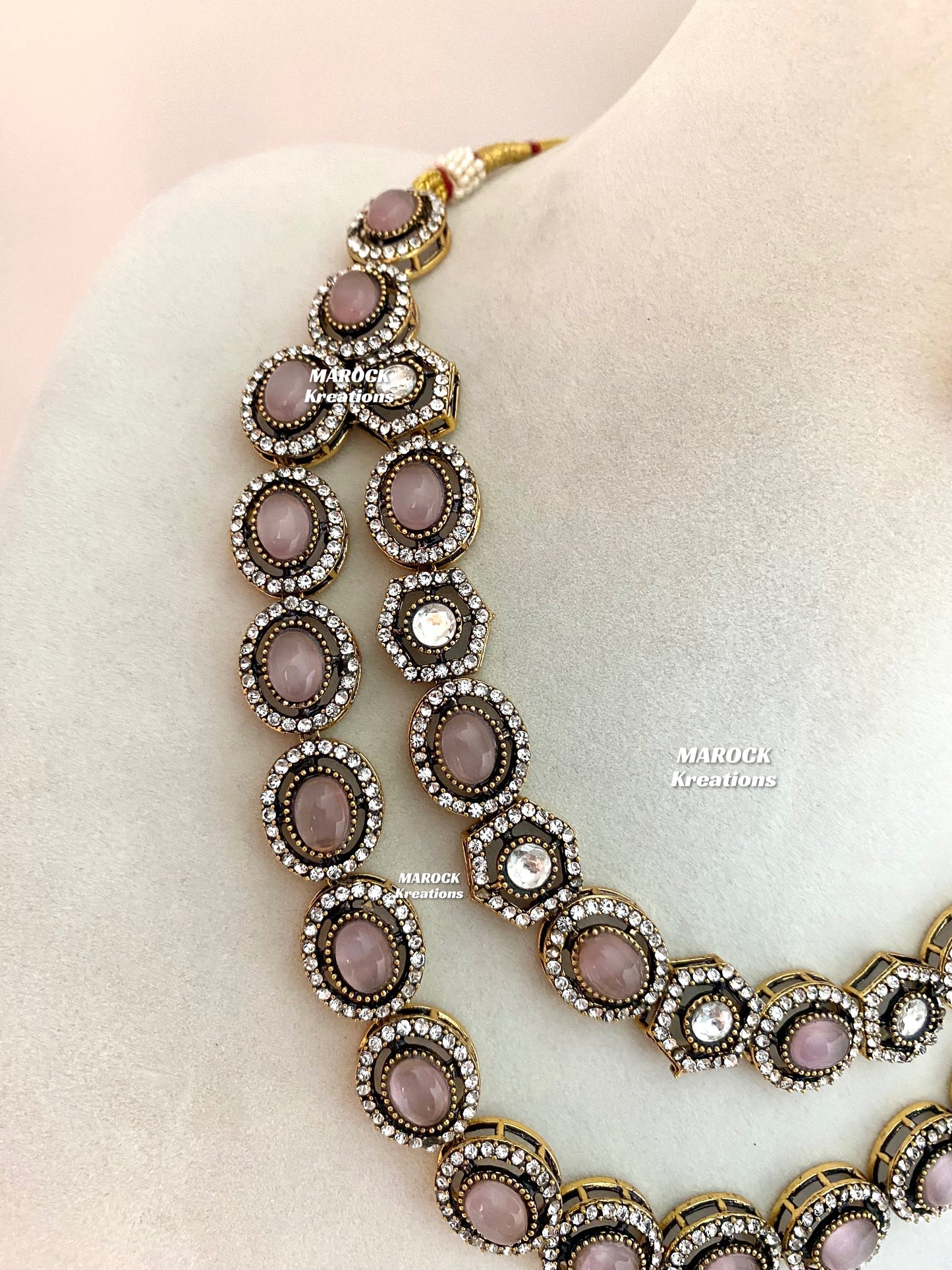 Sheenam Victorian Kundan Double layer Necklace set