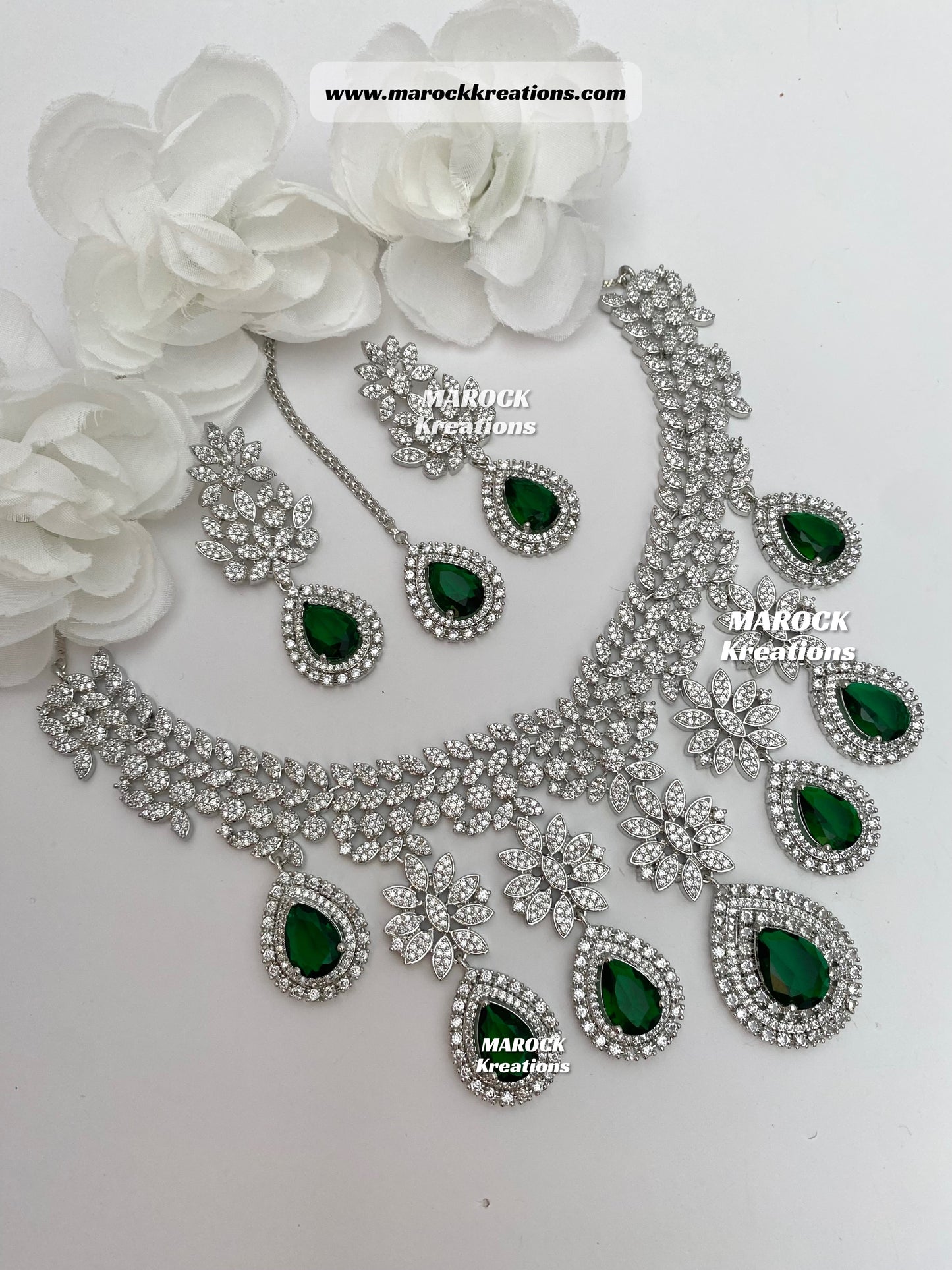 American Diamond Statement Necklace set