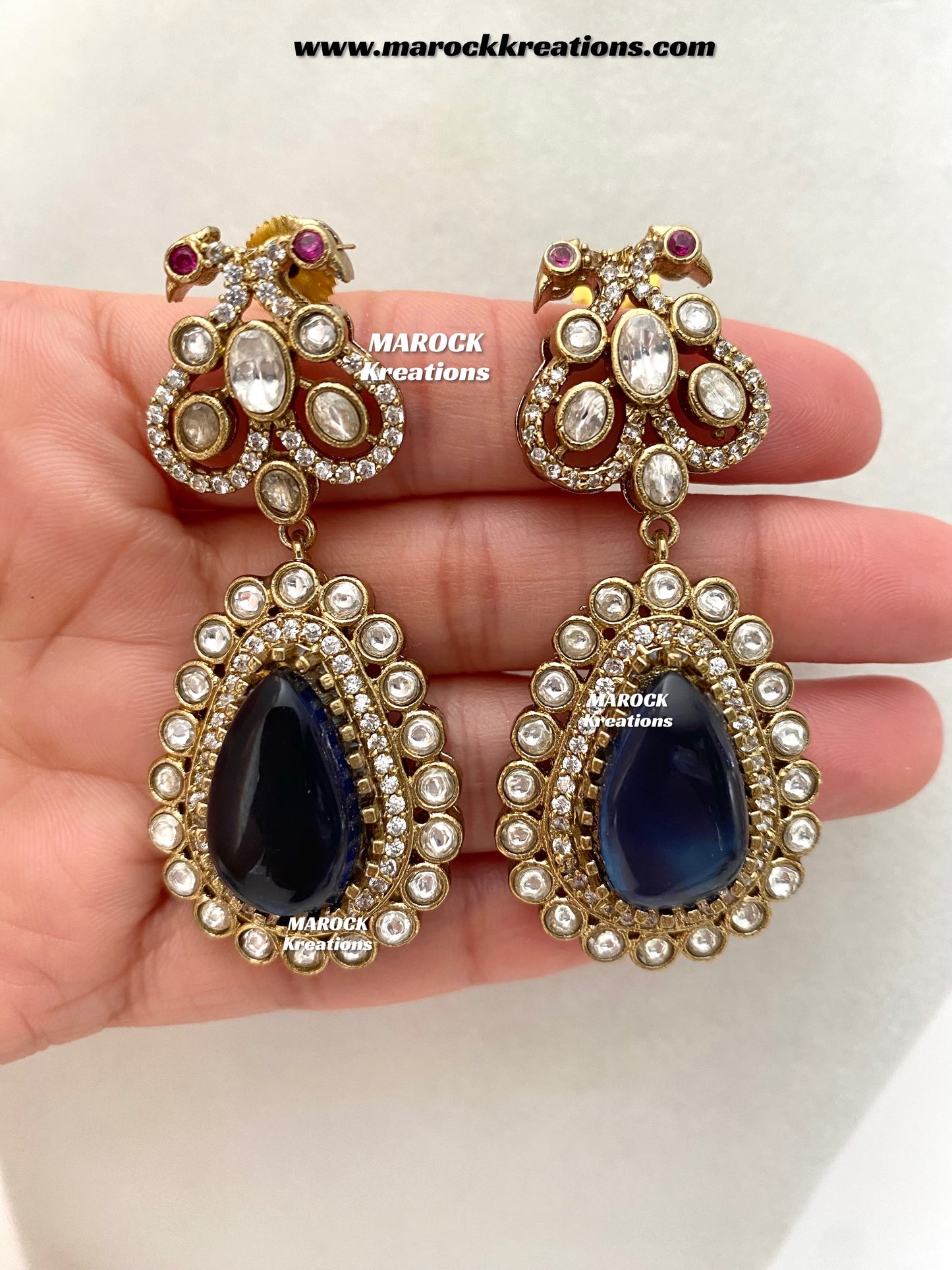 Roselina Sabyasachi inspired Premium Quality Moissanite Kundan Statement Necklace set