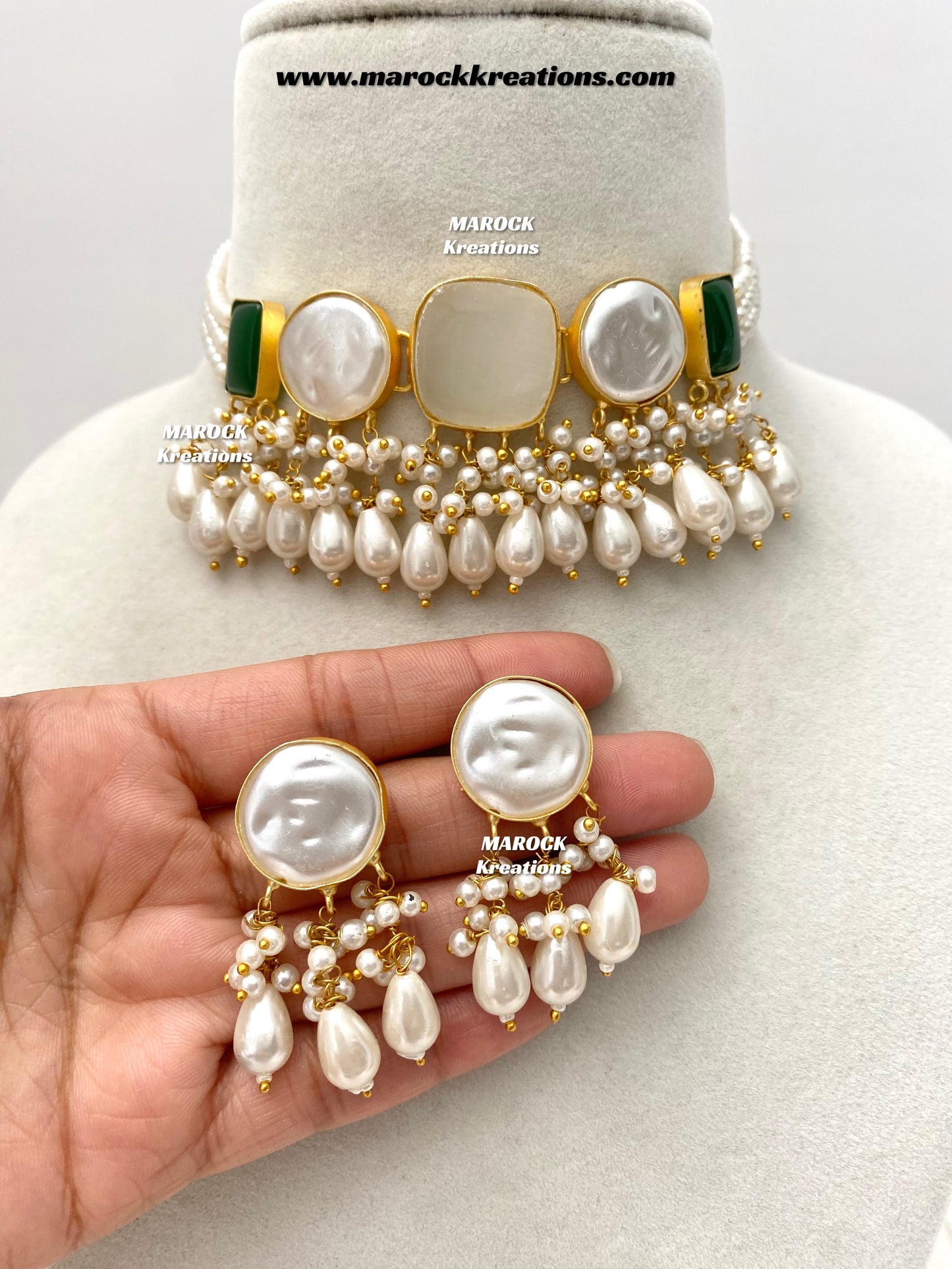 Adviti Mother of pearls Statement choker set