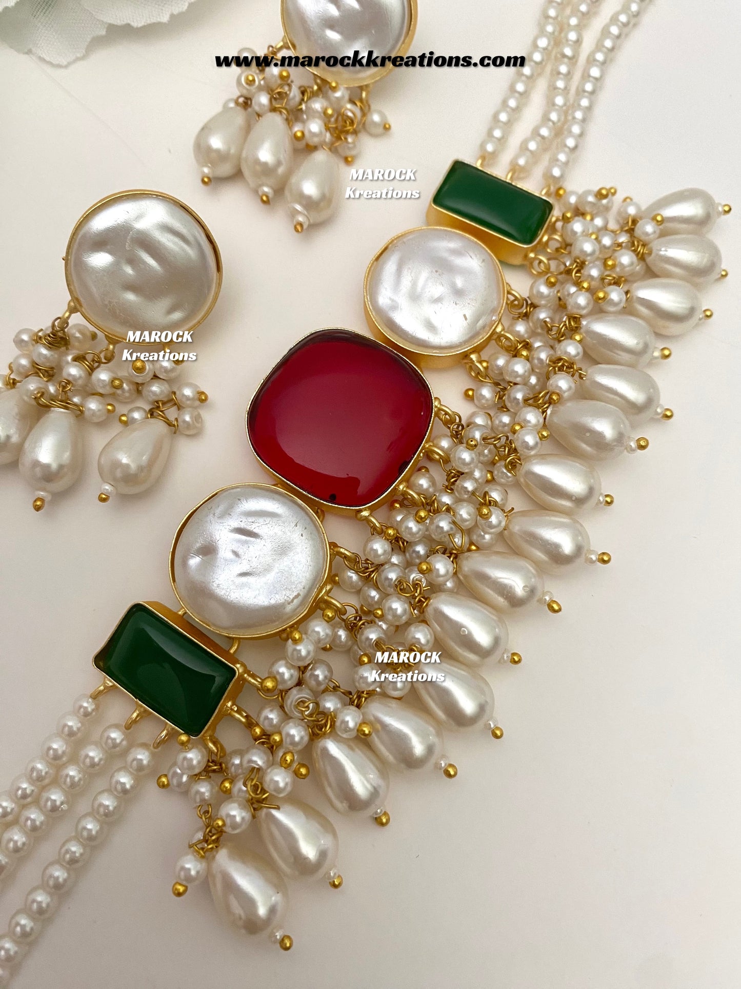 Adviti Mother of pearls Statement choker set