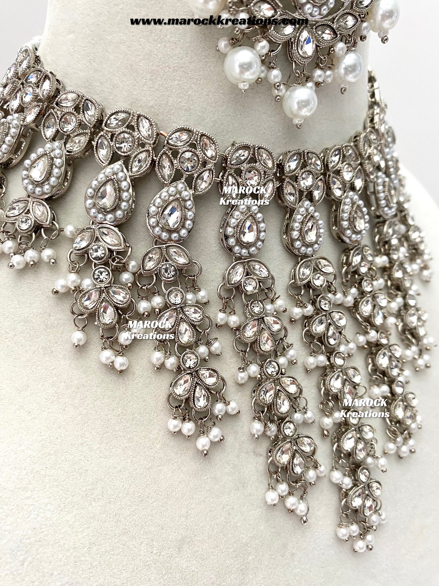 Rumona Silver Polki Choker set