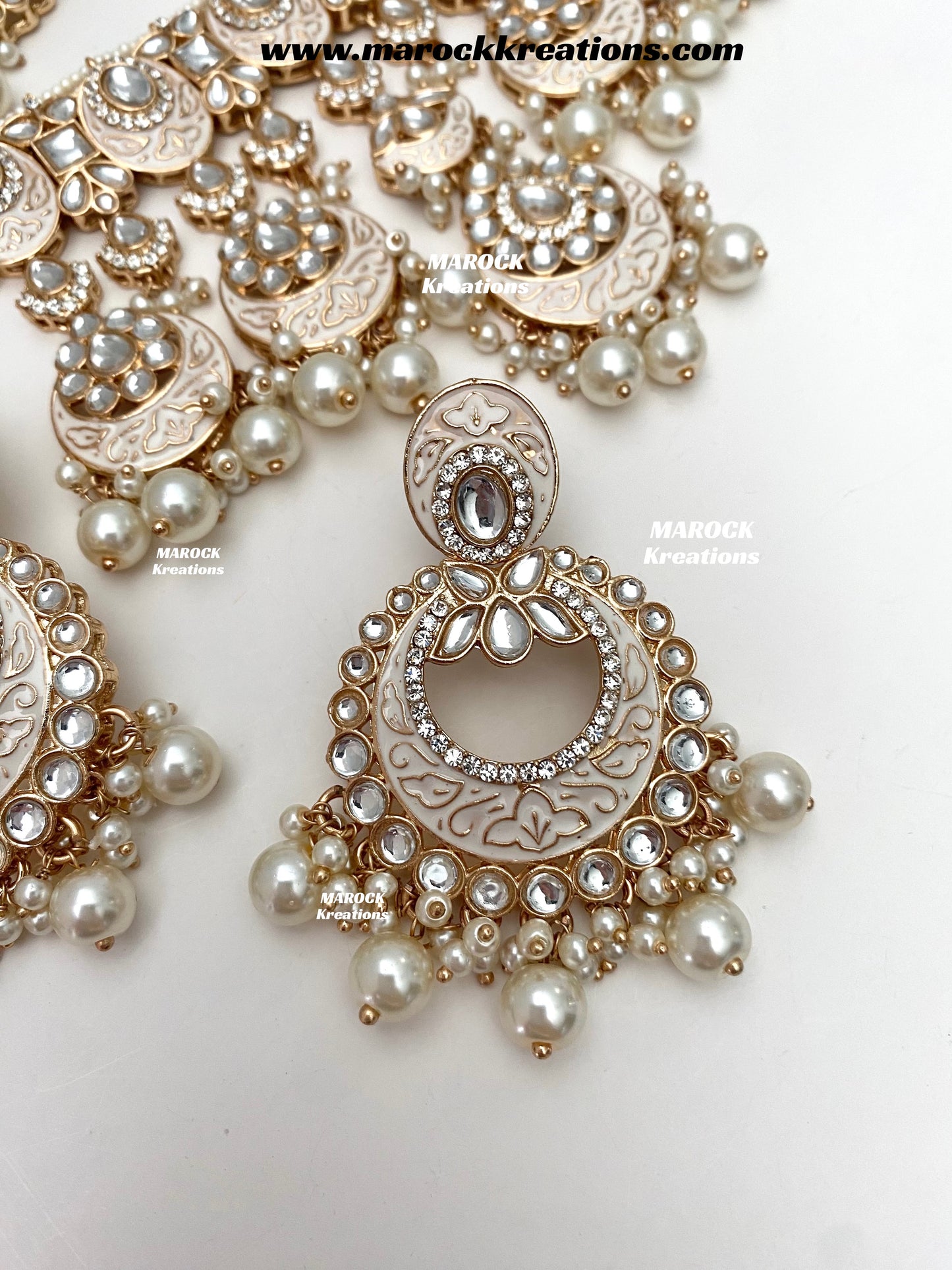 Nirvi Premium Quality Rose Gold Kundan Meenakari Choker/Necklace set