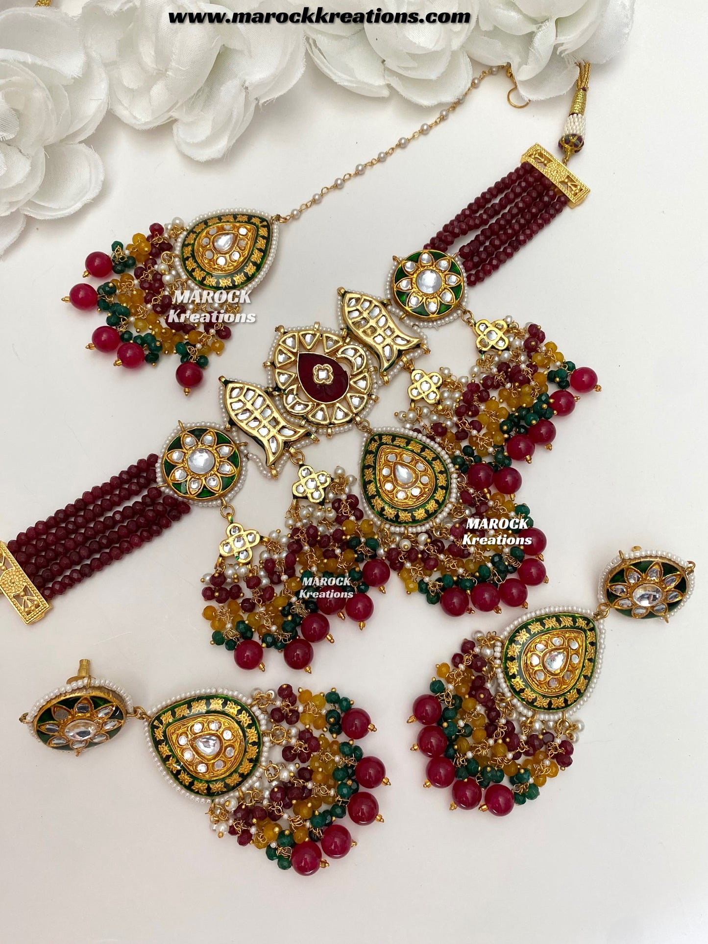 Jannat Premium Quality Kundan Meenakari Statement Choker set