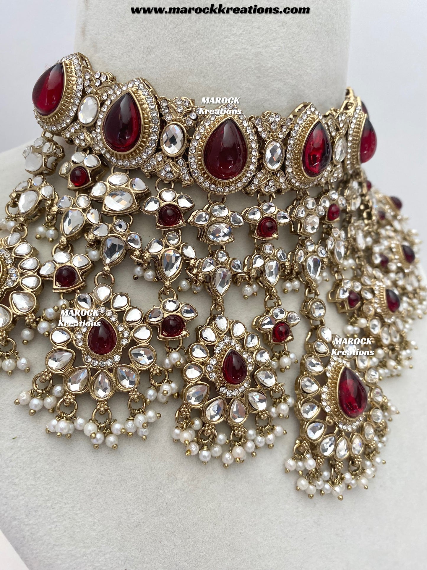 Lisha Uncut Polki Statement Necklace set/Bridal set