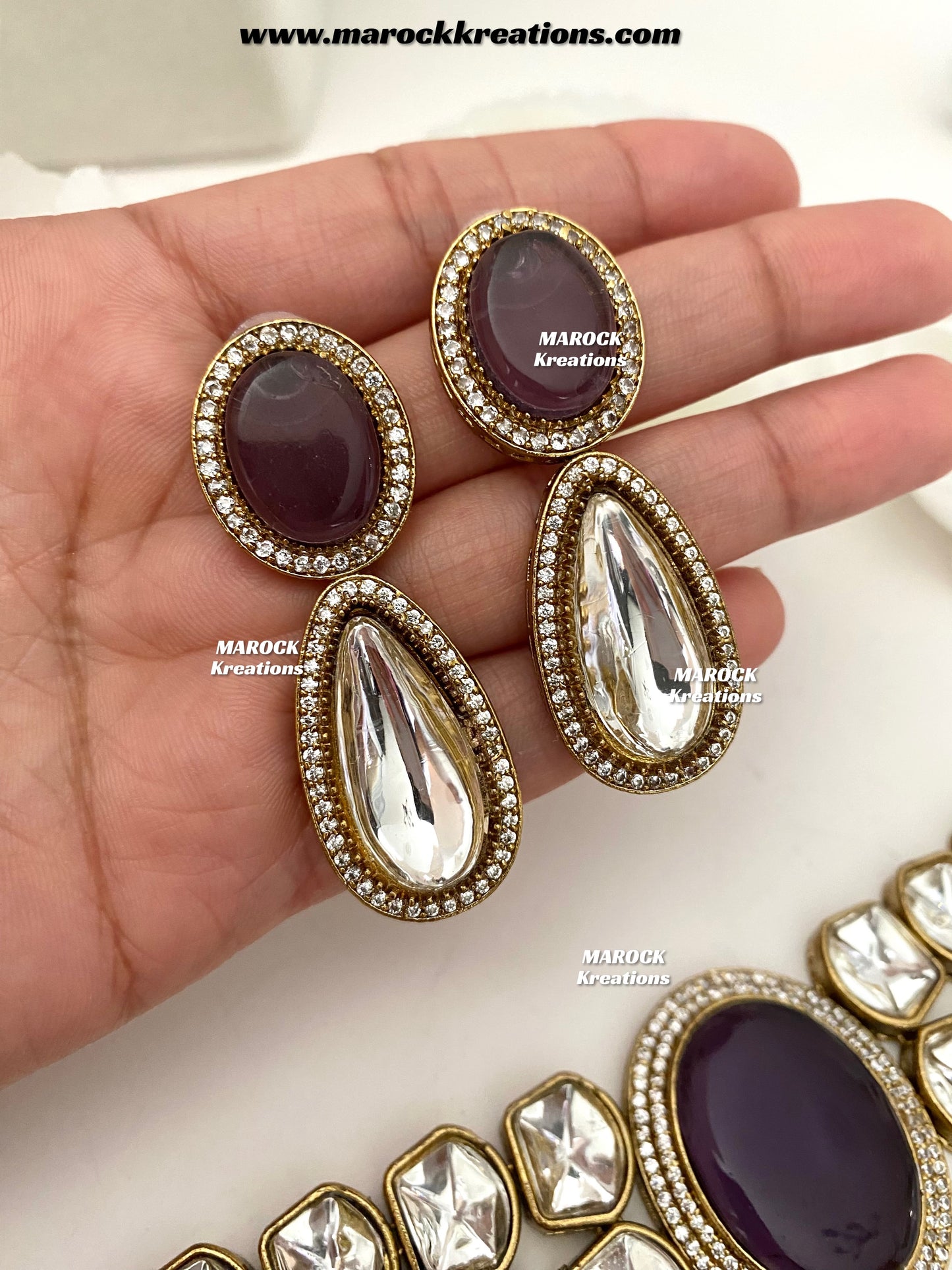 Luxna Premium Quality Kundan Statement Choker set