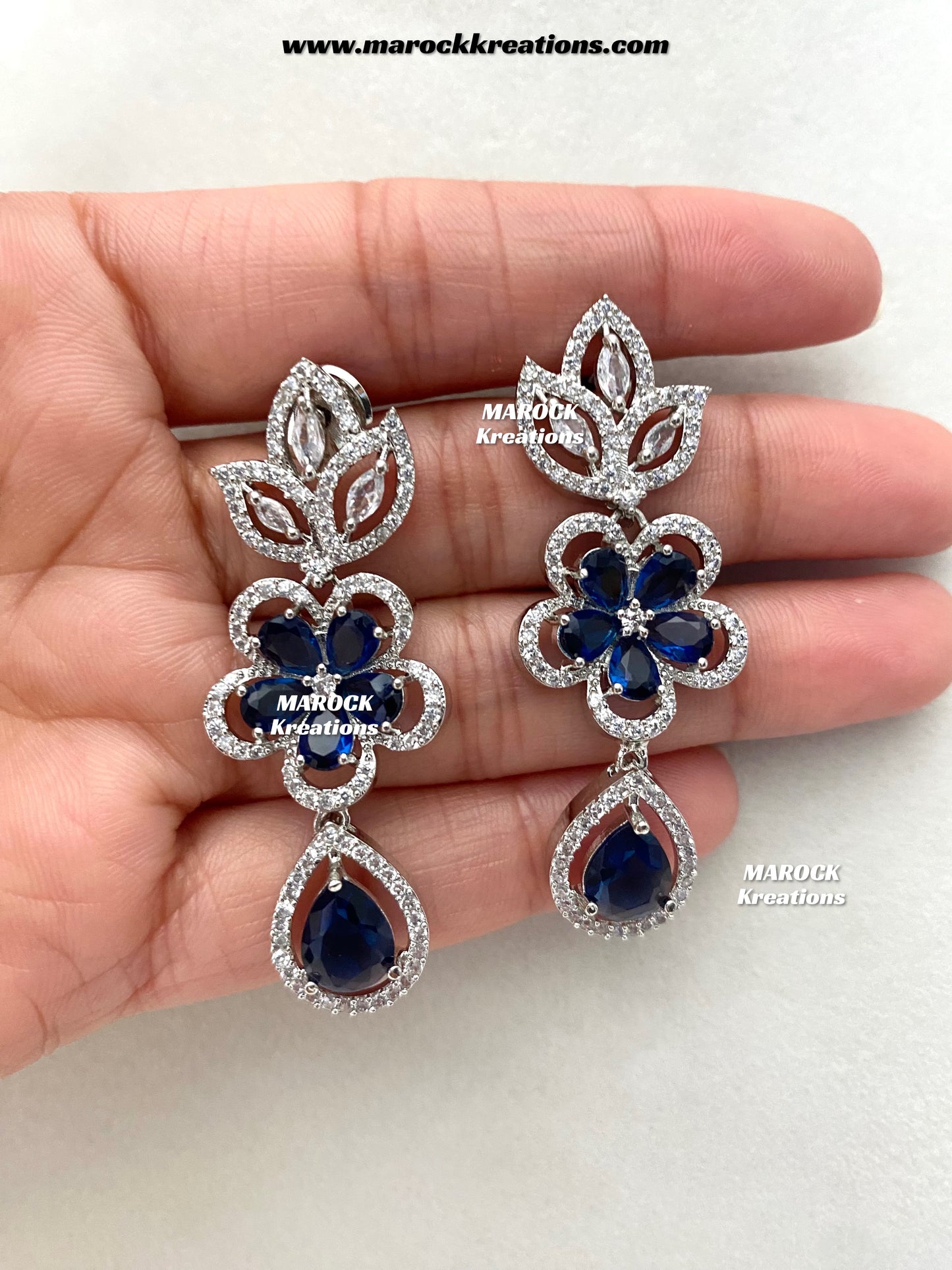 Sibani Silver American Diamond Necklace set