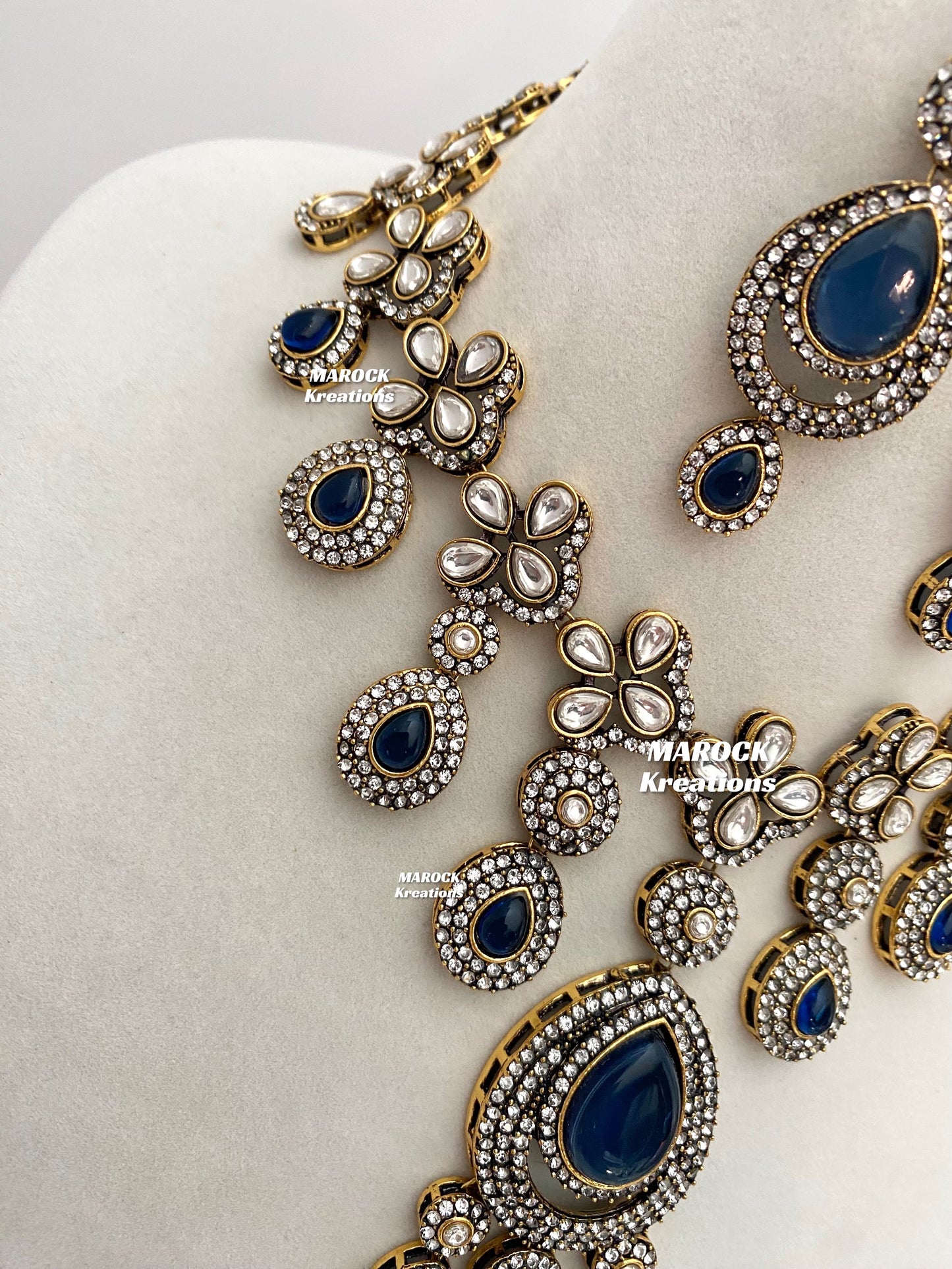 Sanjna Victorian Kundan Statement Necklace set