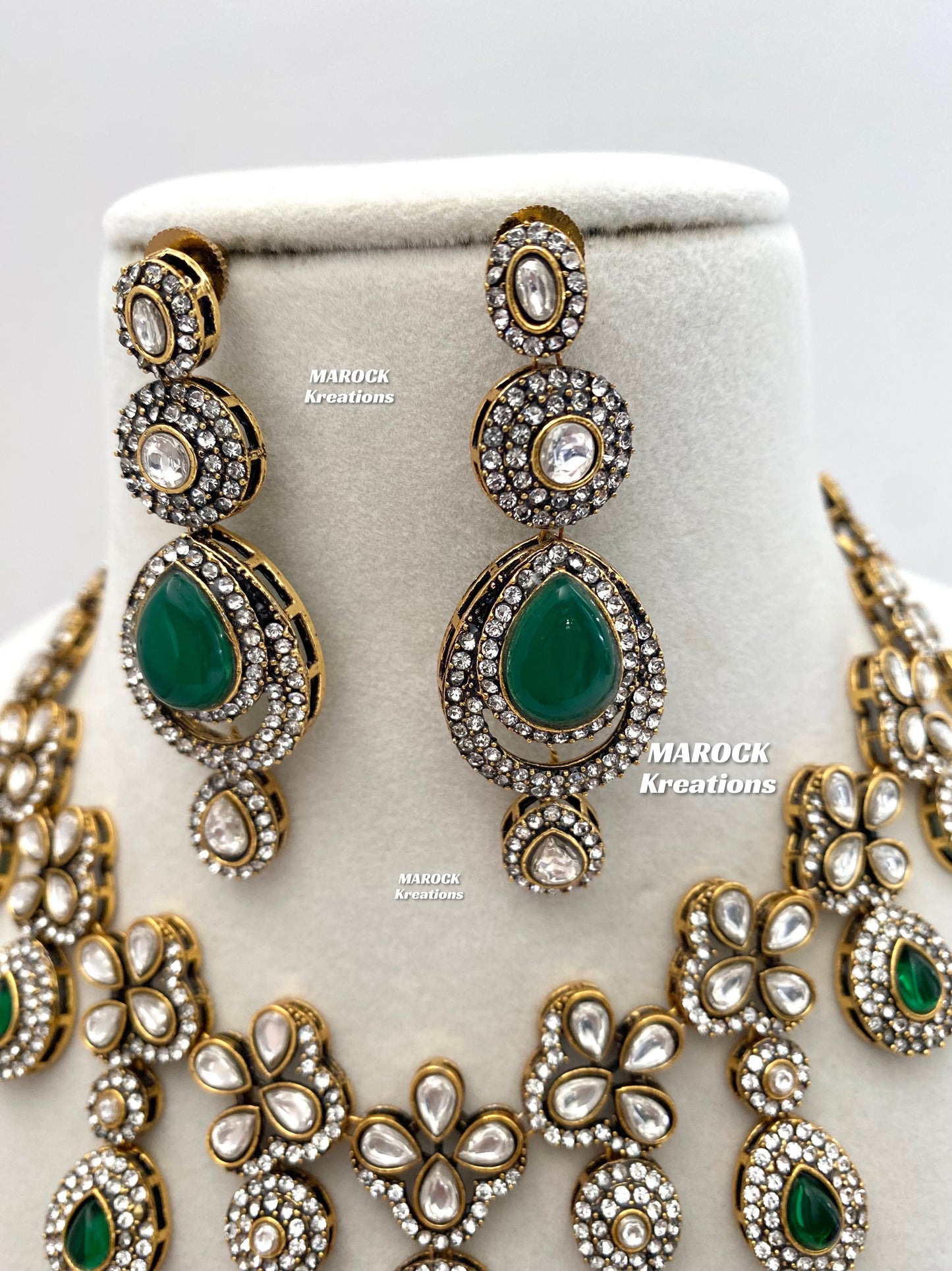 Sanjna Victorian Kundan Statement Necklace set