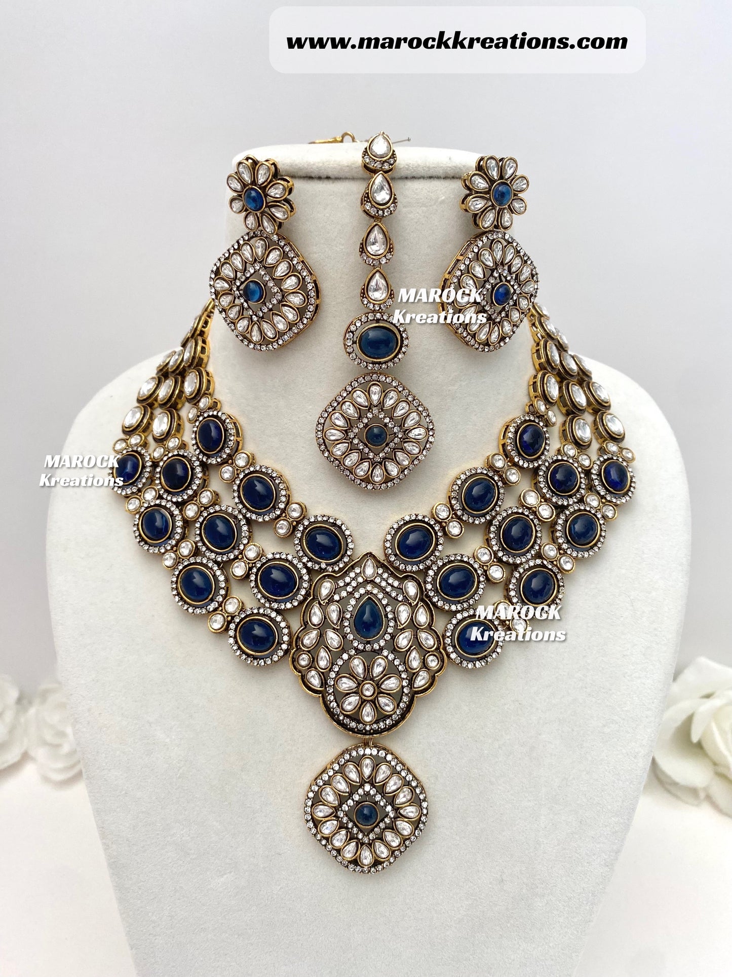 Jessie Tyani inspired Victorian Kundan Statement Necklace set