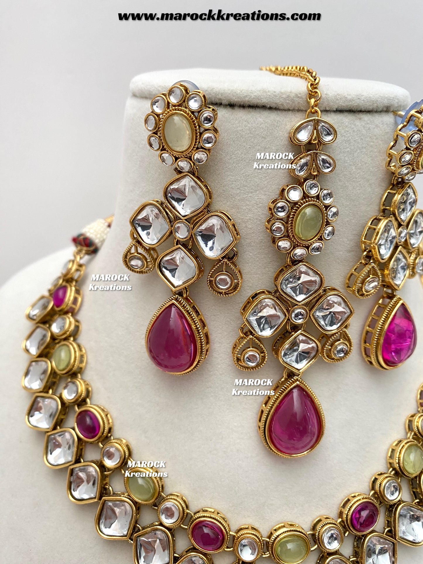 Romana Premium Quality Kundan Statement Necklace set