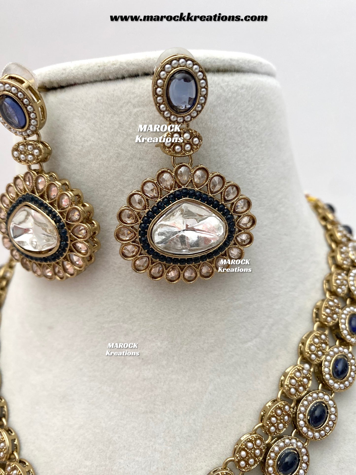 Nadira Kundan Polki double layer Necklace set