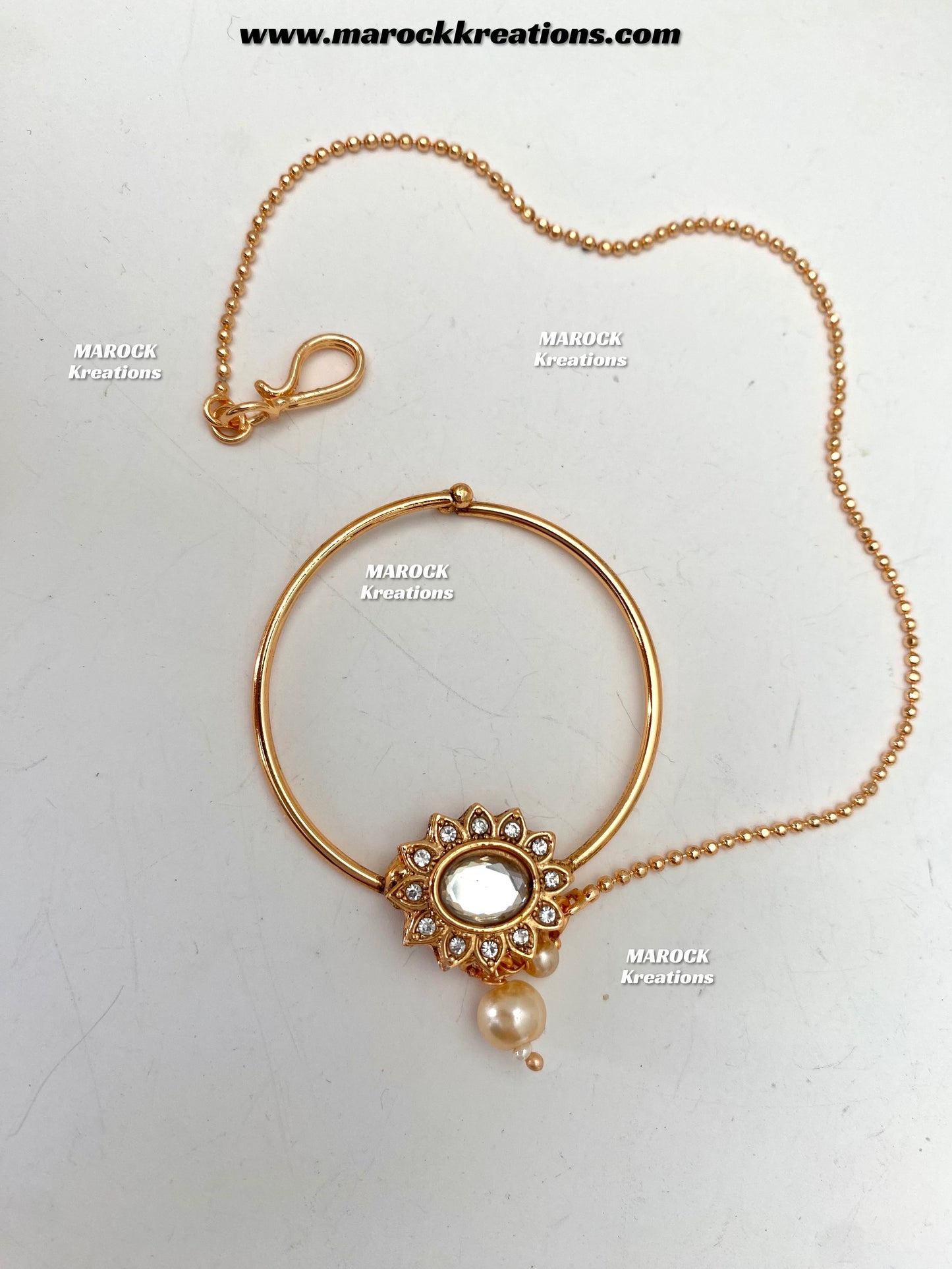 Sareela Premium Quality Rose gold uncut kundan Statement Bridal set