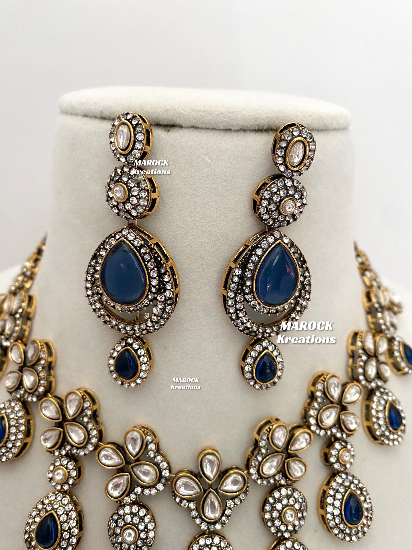 Sanjna Victorian Kundan Statement Necklace set