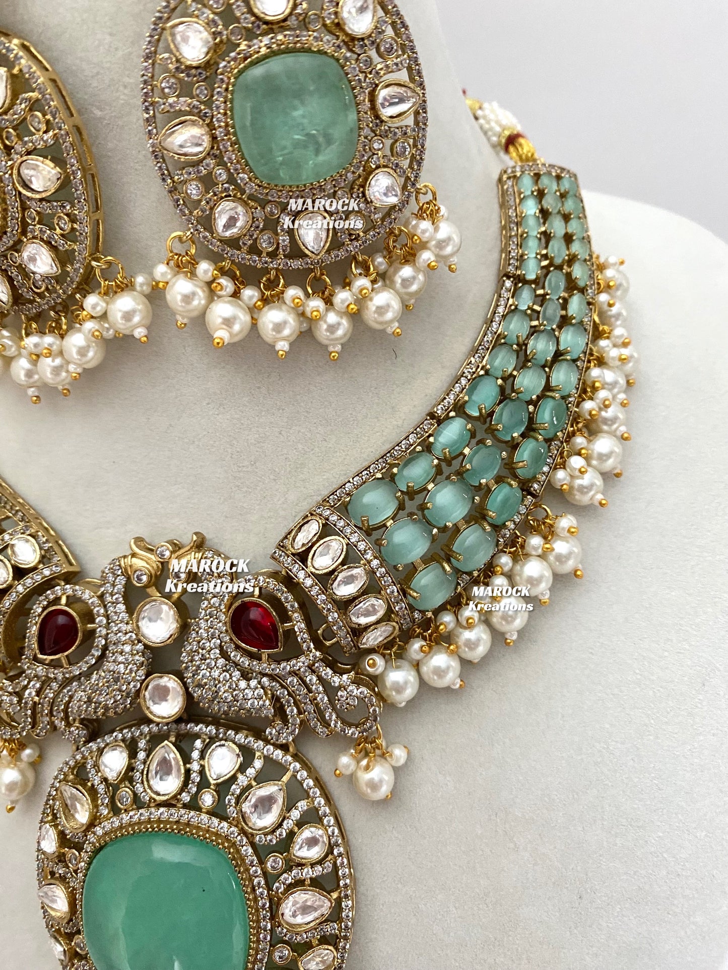 Ravina Tandon Bollywood style Sabyasachi inspired Premium Quality Moissanite Kundan Necklace set