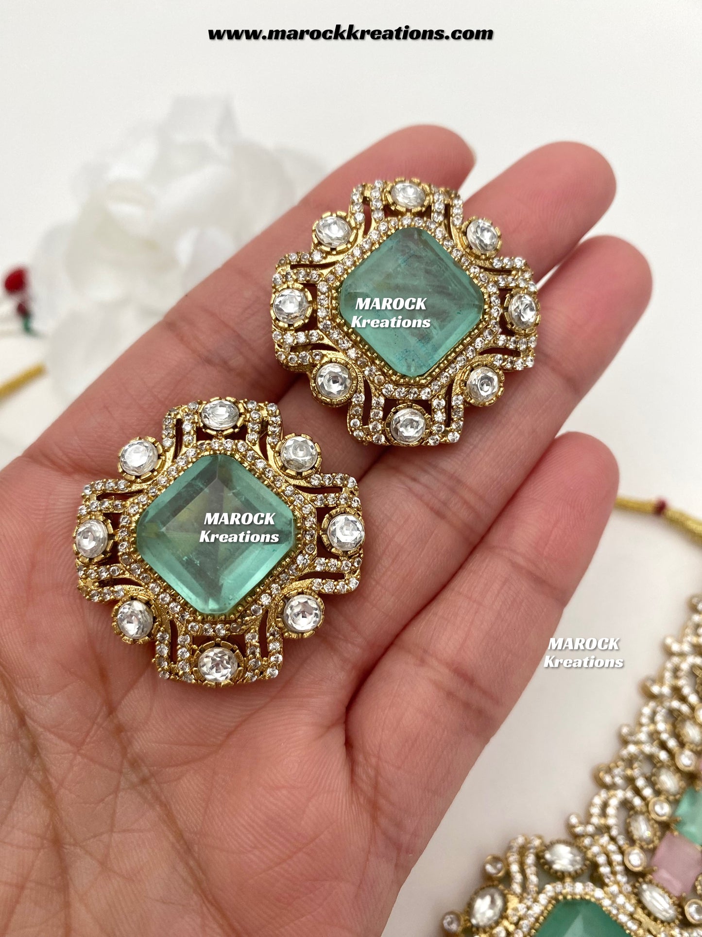 Paloma Sabyasachi inspired Premium Quality Moissanite Kundan and American Diamond choker set