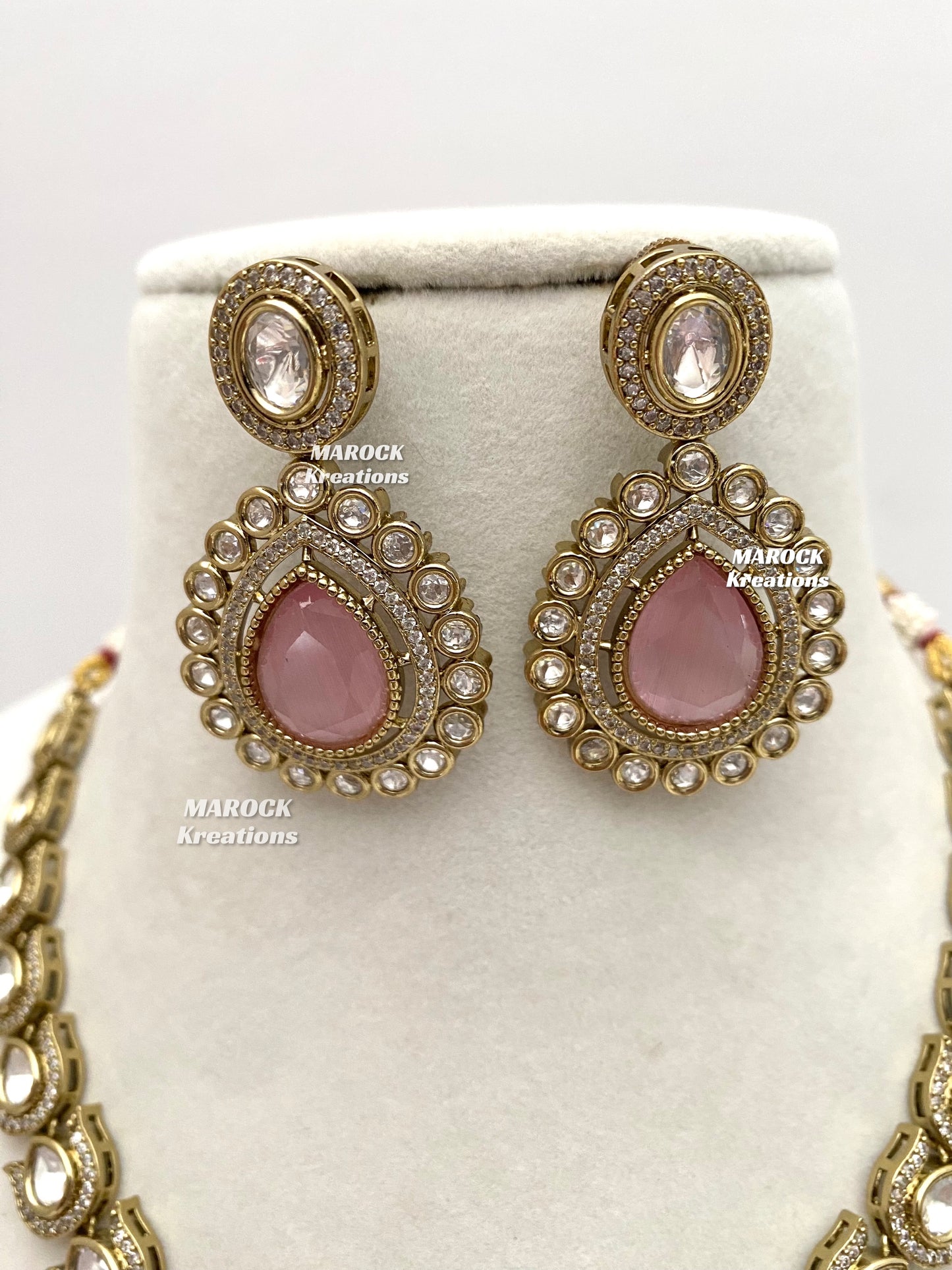 Camila Premium Quality Moissanite Kundan Necklace set