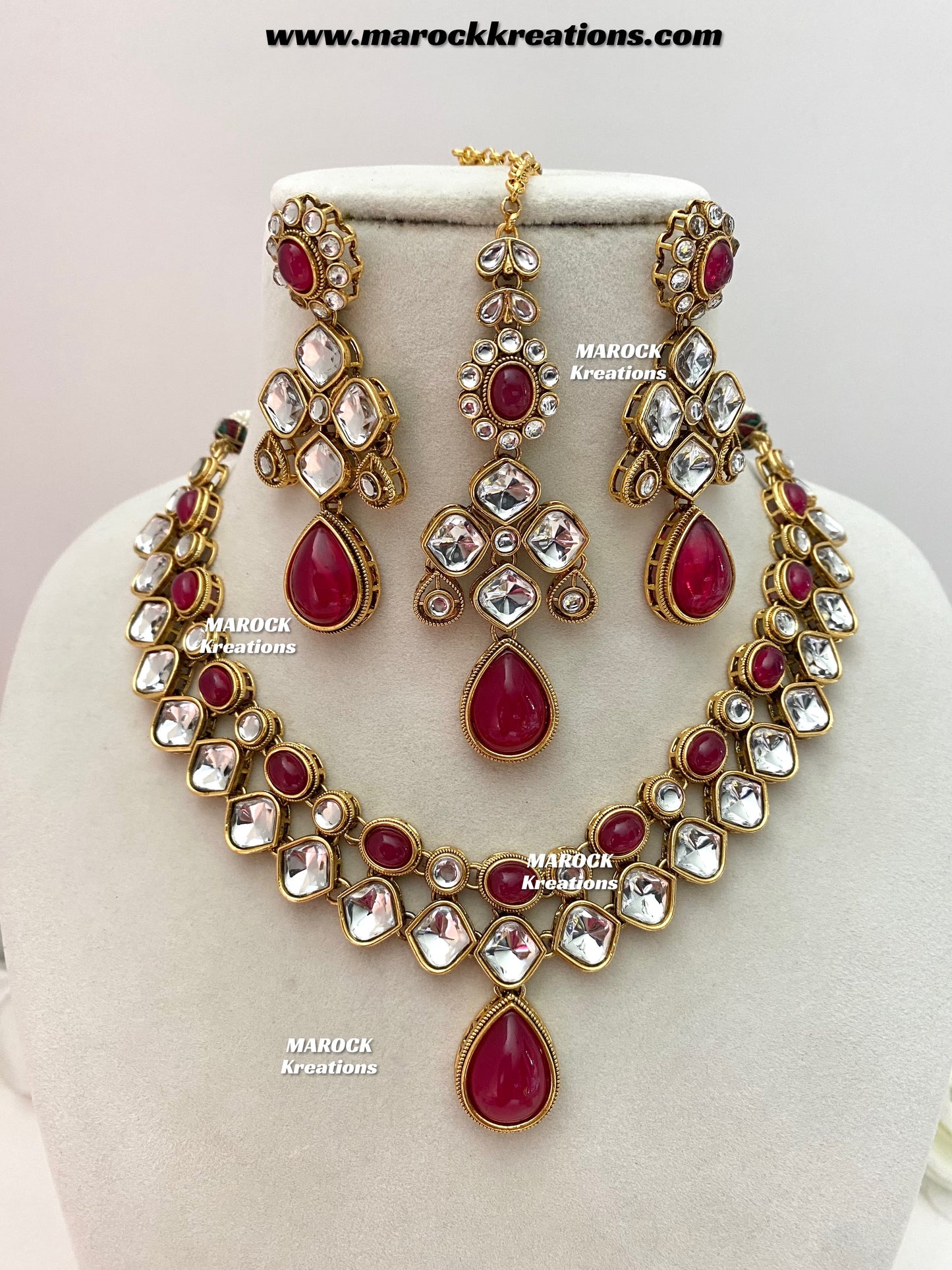 Romana Premium Quality Kundan Statement Necklace set