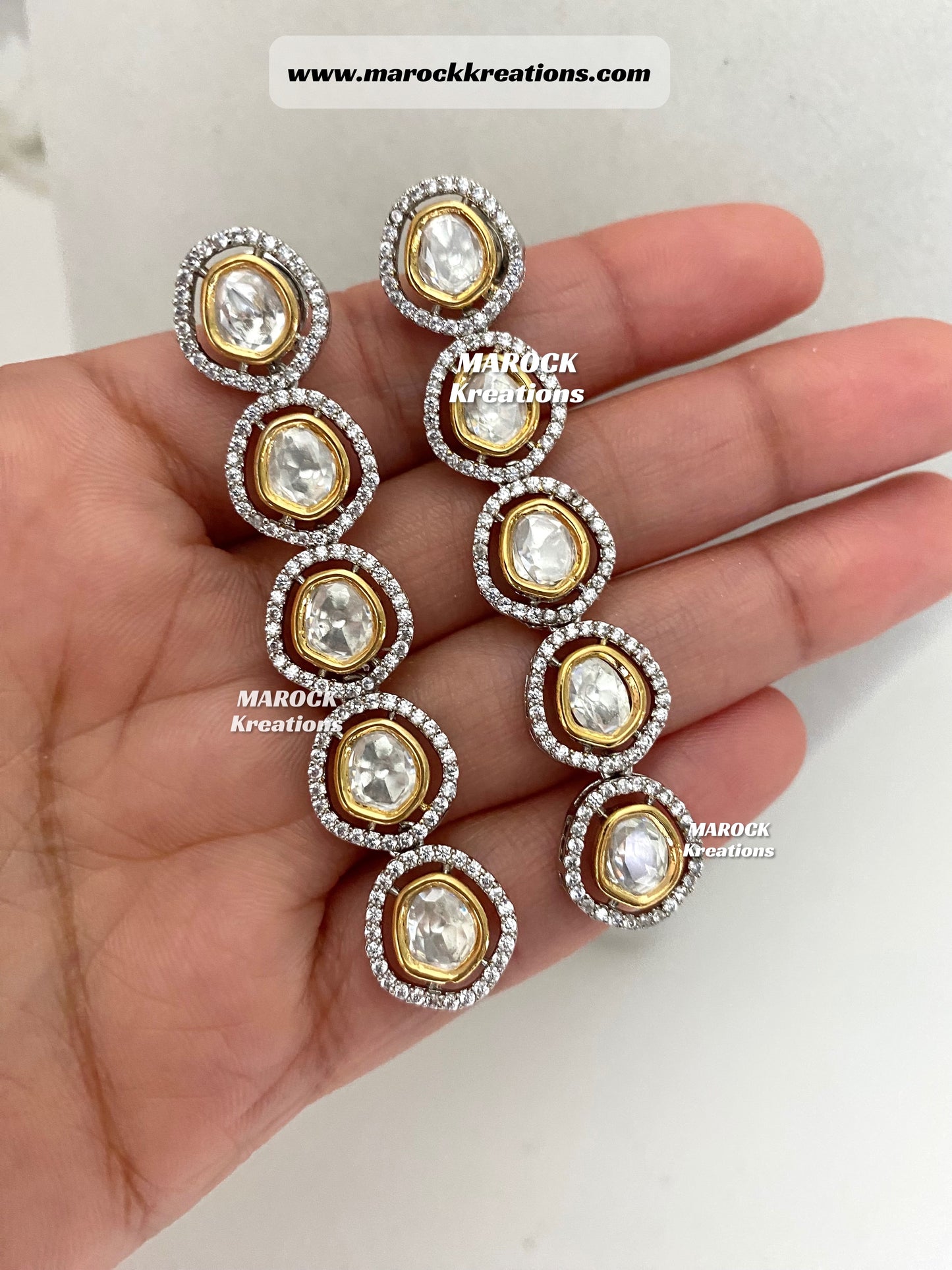 Tyani inspired Premium Quality dual tone uncut Kundan Necklace set