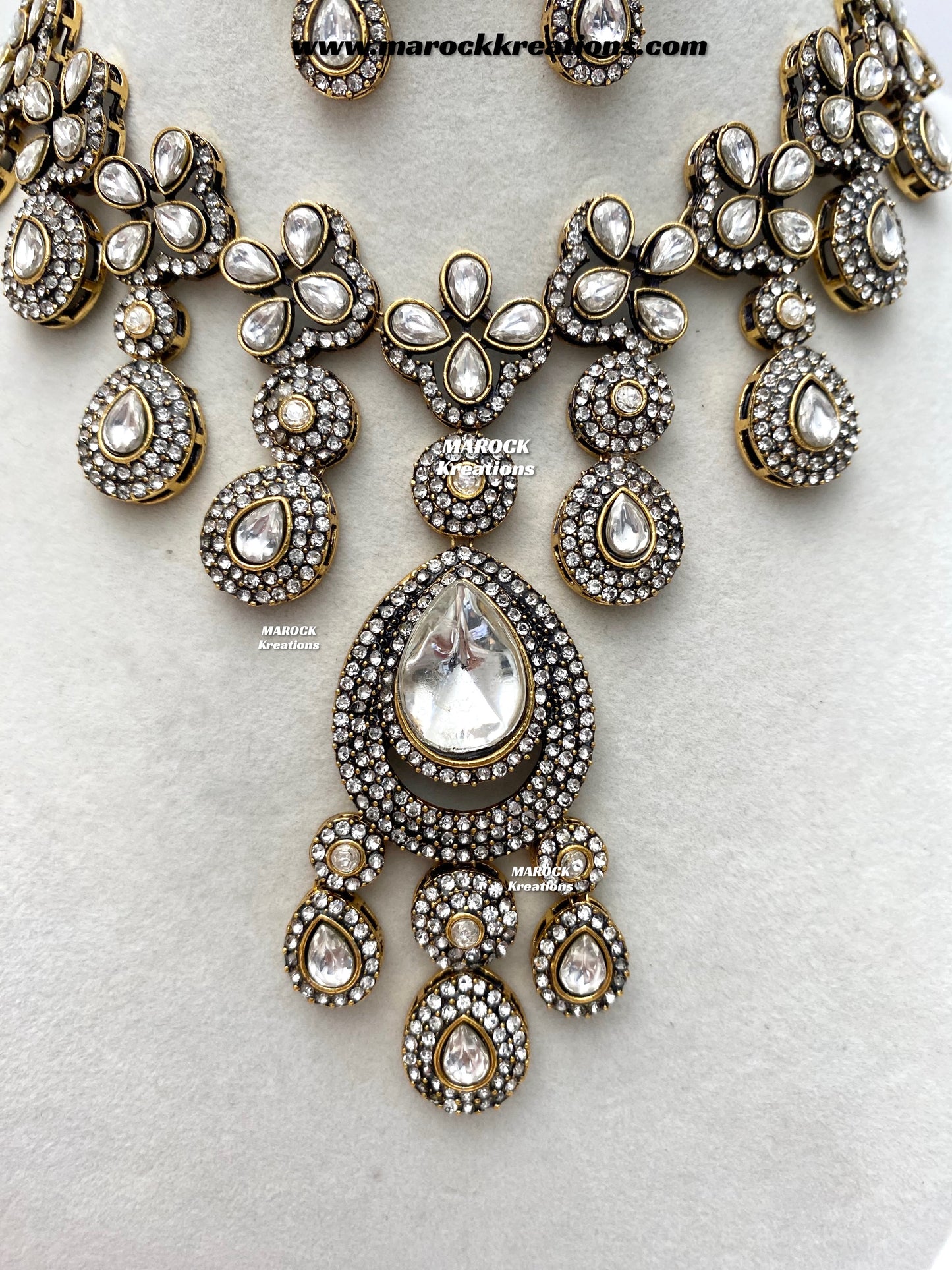 Sanjna Victorian Kundan Statement Necklace set