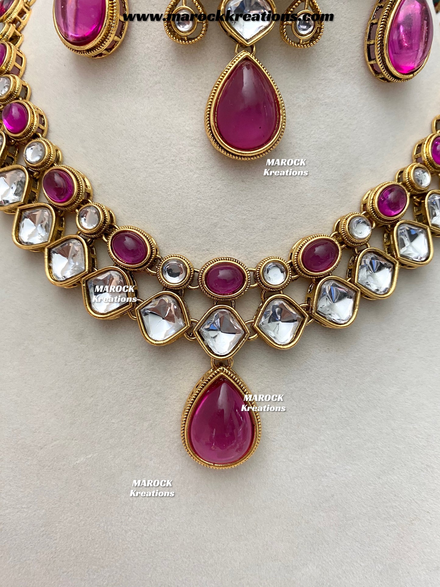 Romana Premium Quality Kundan Statement Necklace set